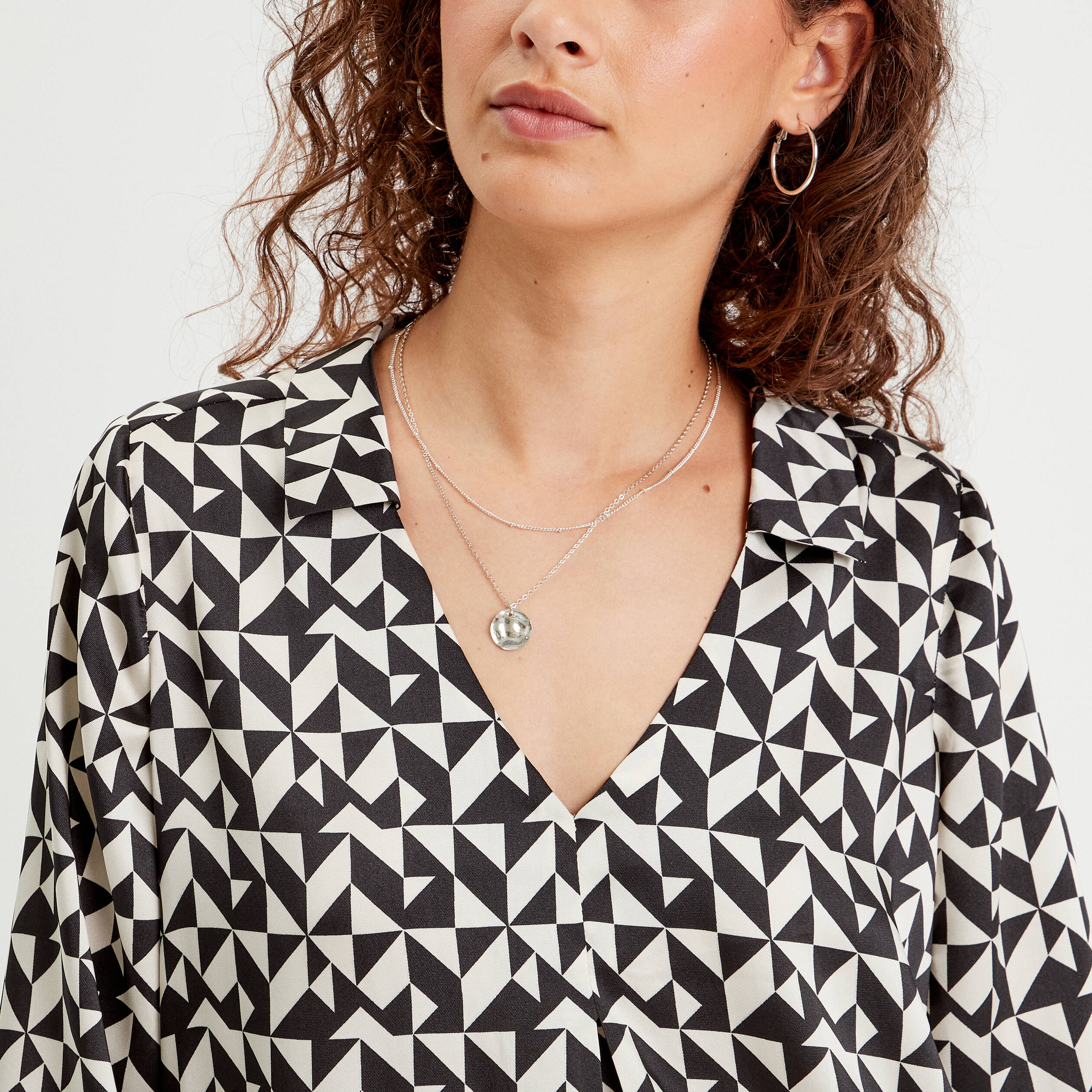 Blouse à manches longues noir femme