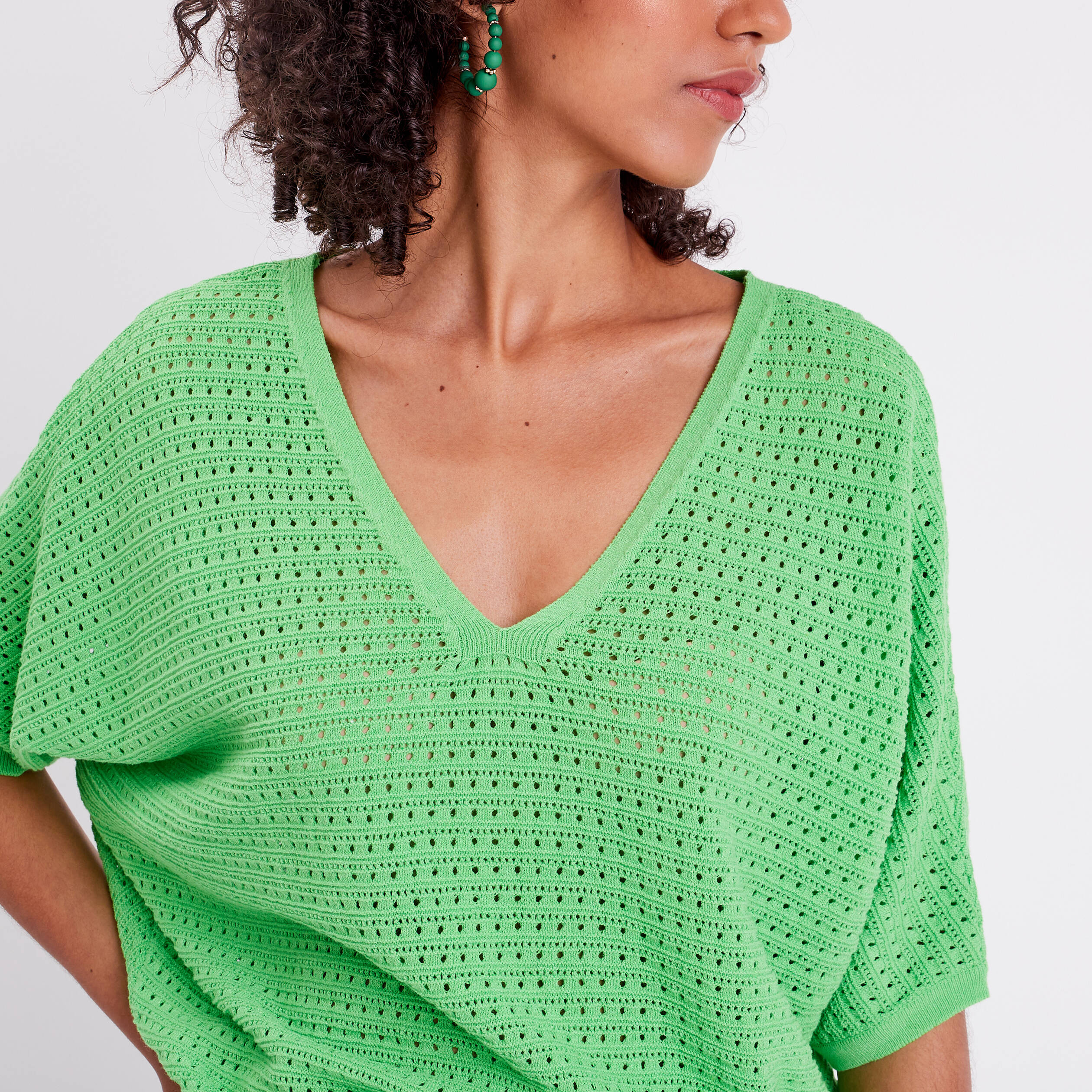 Pull col 2025 v large femme