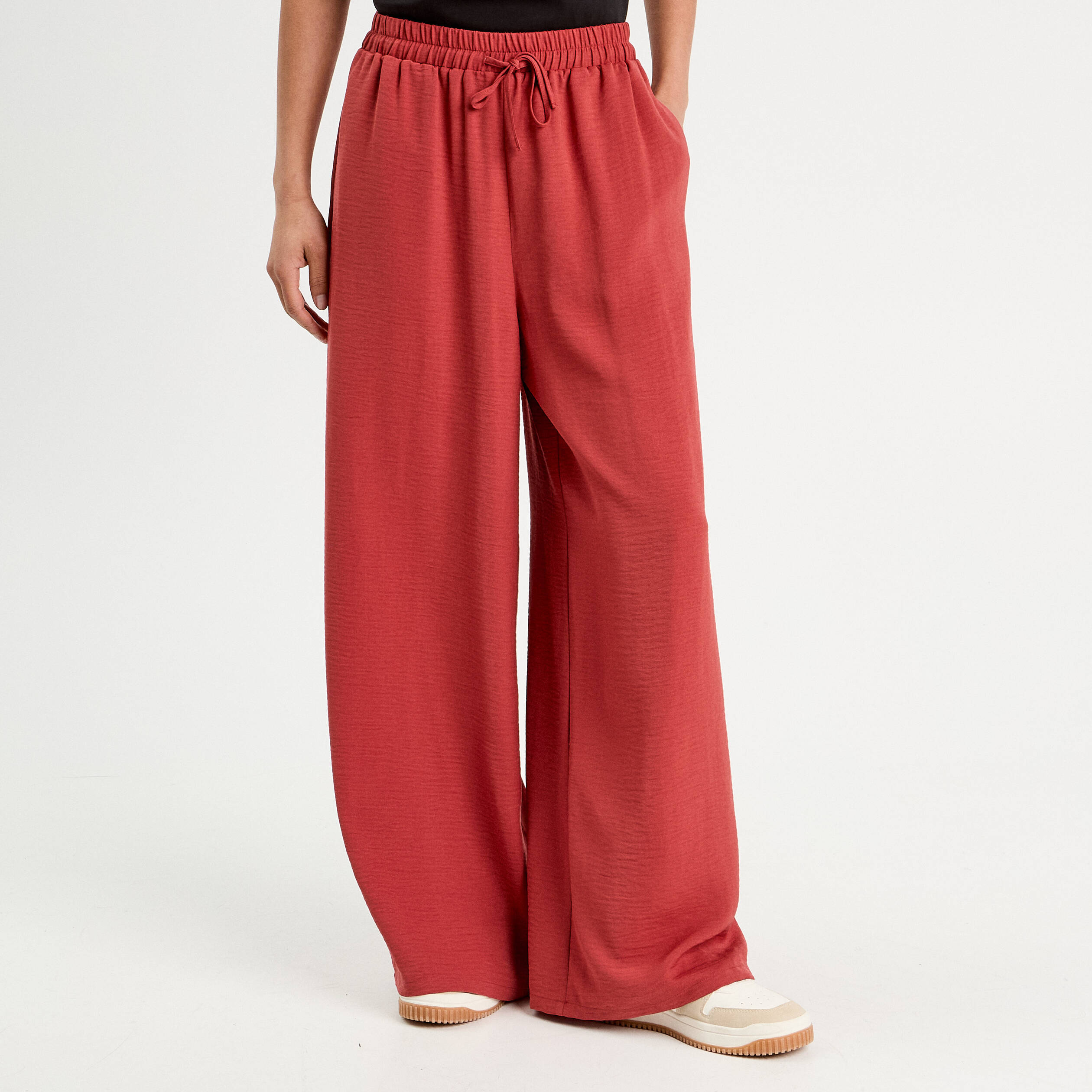 Pantalon large fluide vieux rose femme Vibs