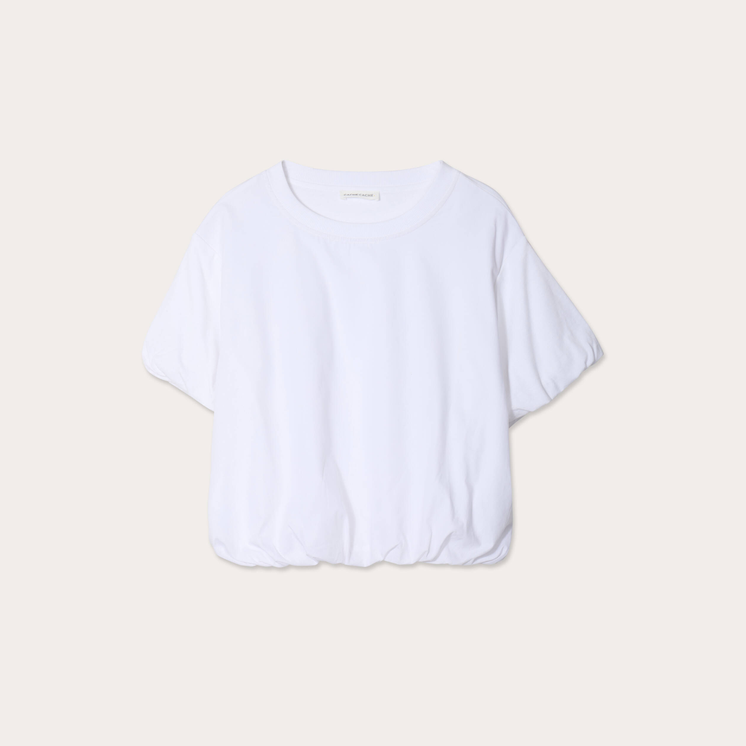 T-shirt effet boule blanc femme