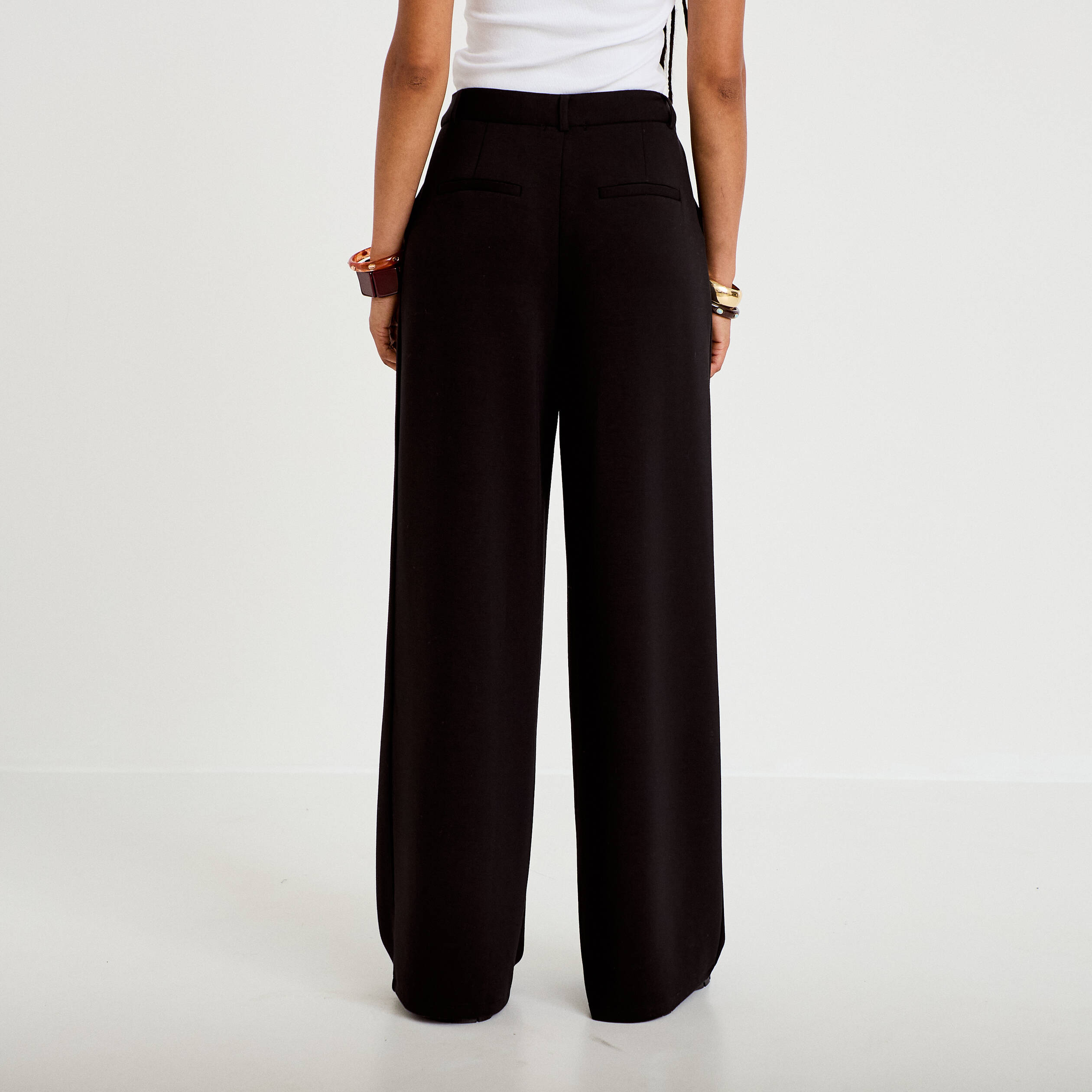 Pantalon bootcut taille standard noir femme