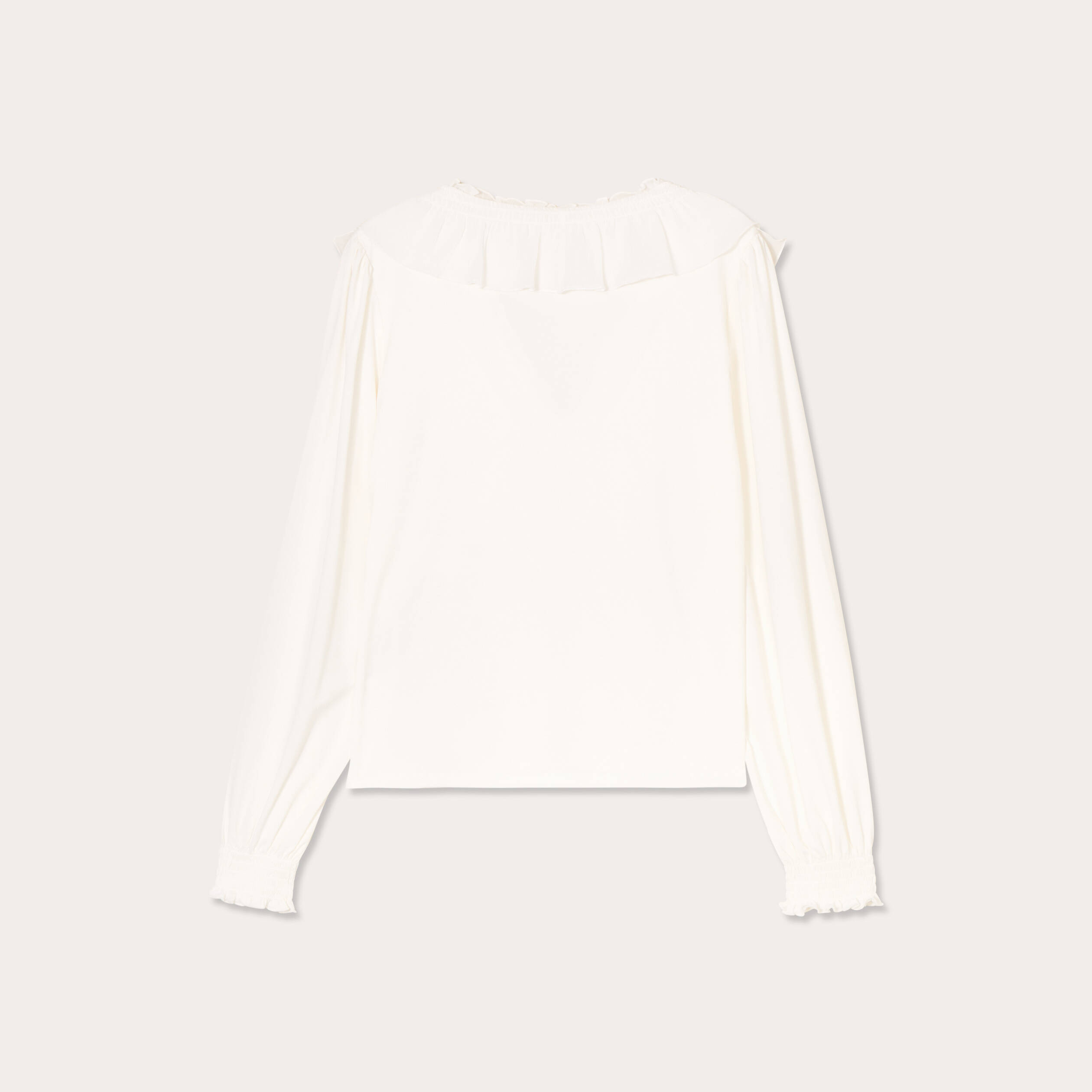 blouse avec volants ecru femme Blouse avec volants ecru femme
