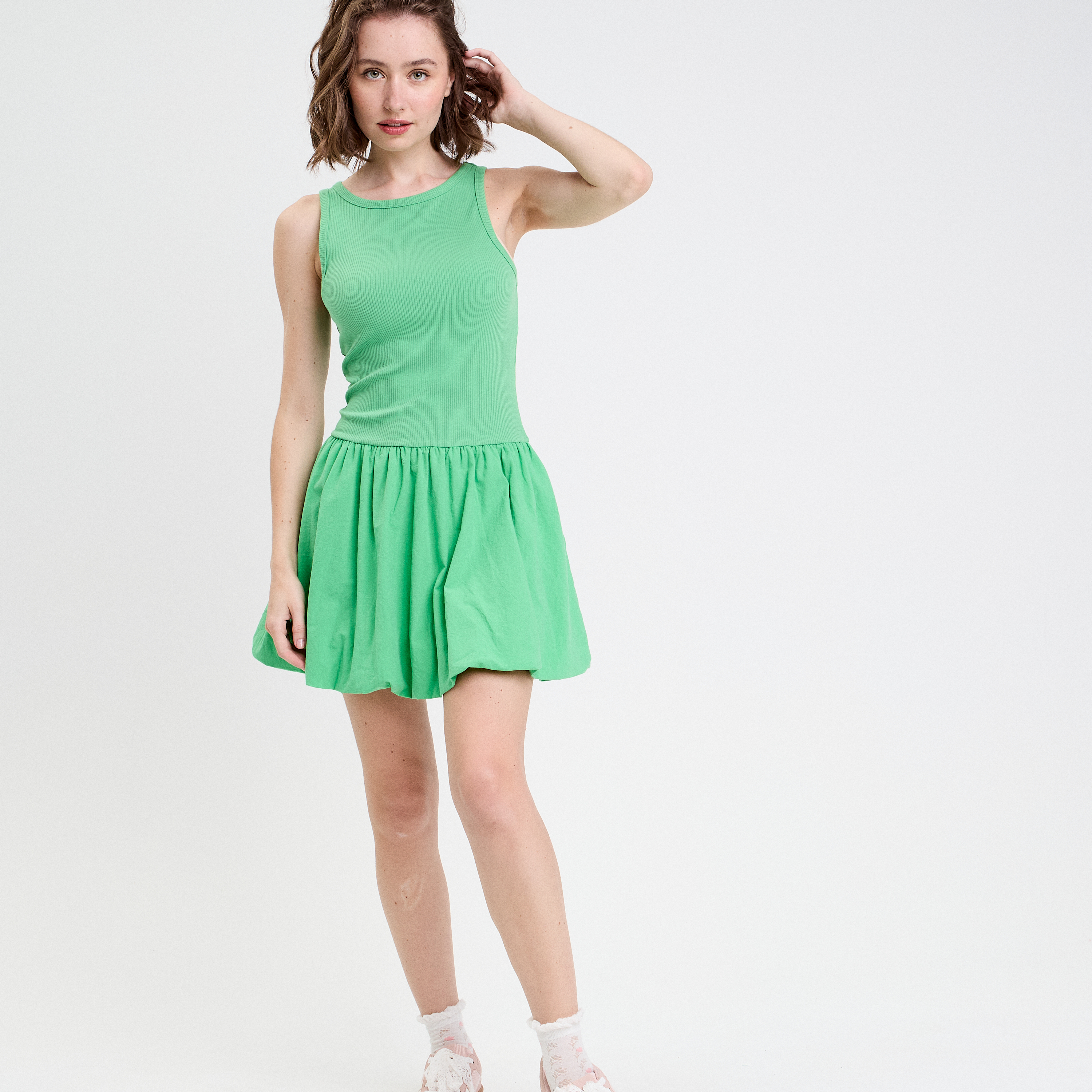 Robe boule 2-en-1 vert femme