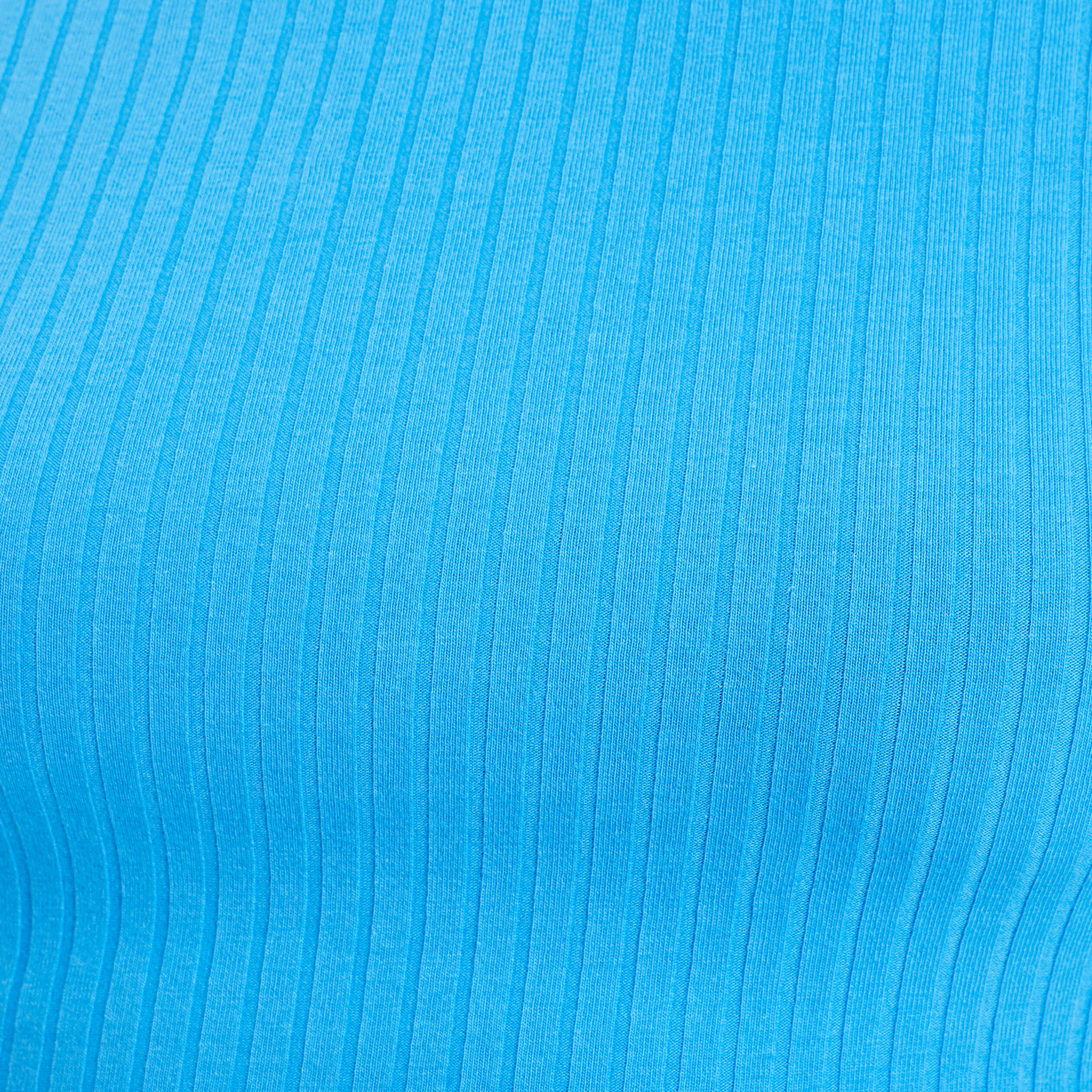 T-shirt c&ocirc;tel&eacute; col montant bleu femme