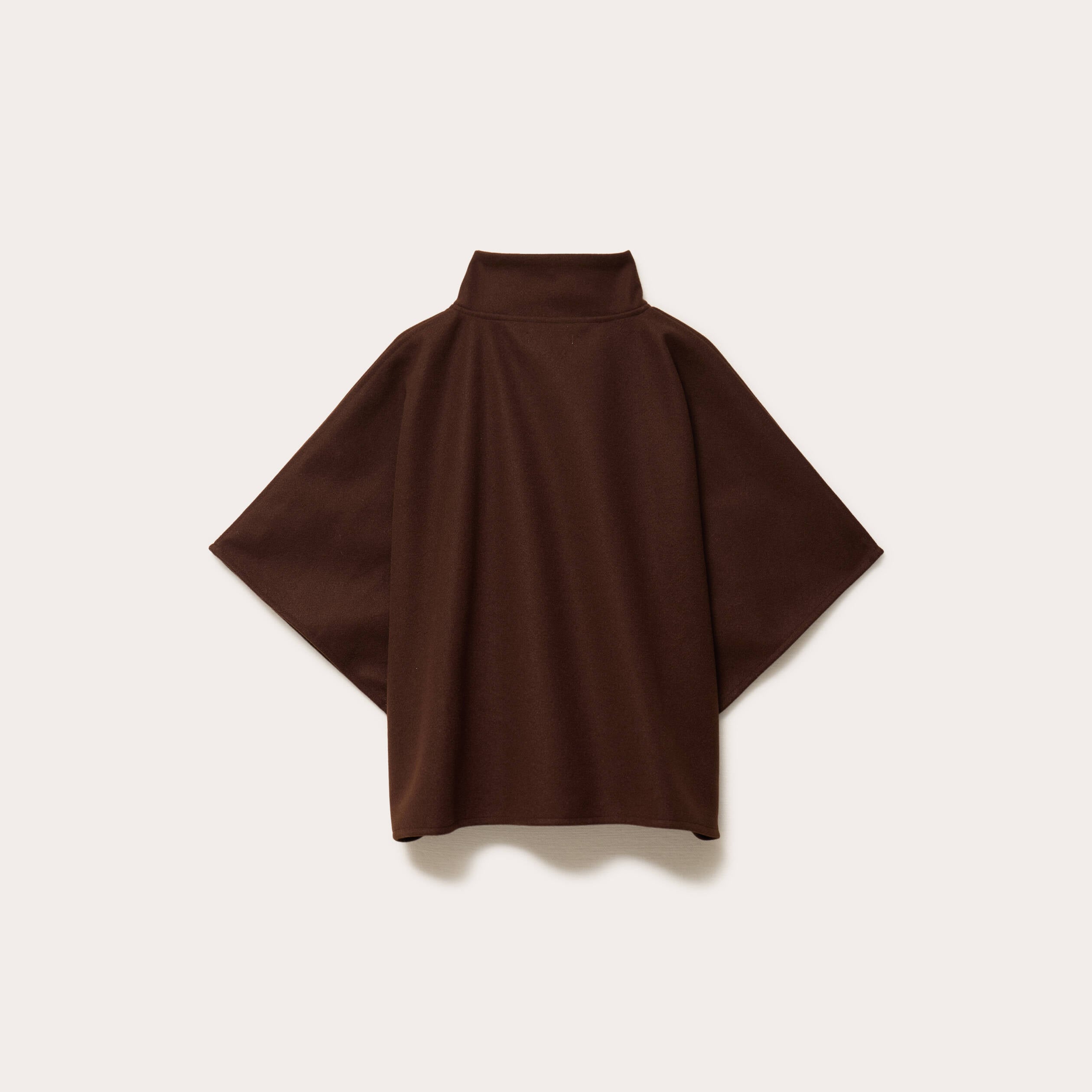 Poncho col am&eacute;ricain marron fonc&eacute; femme