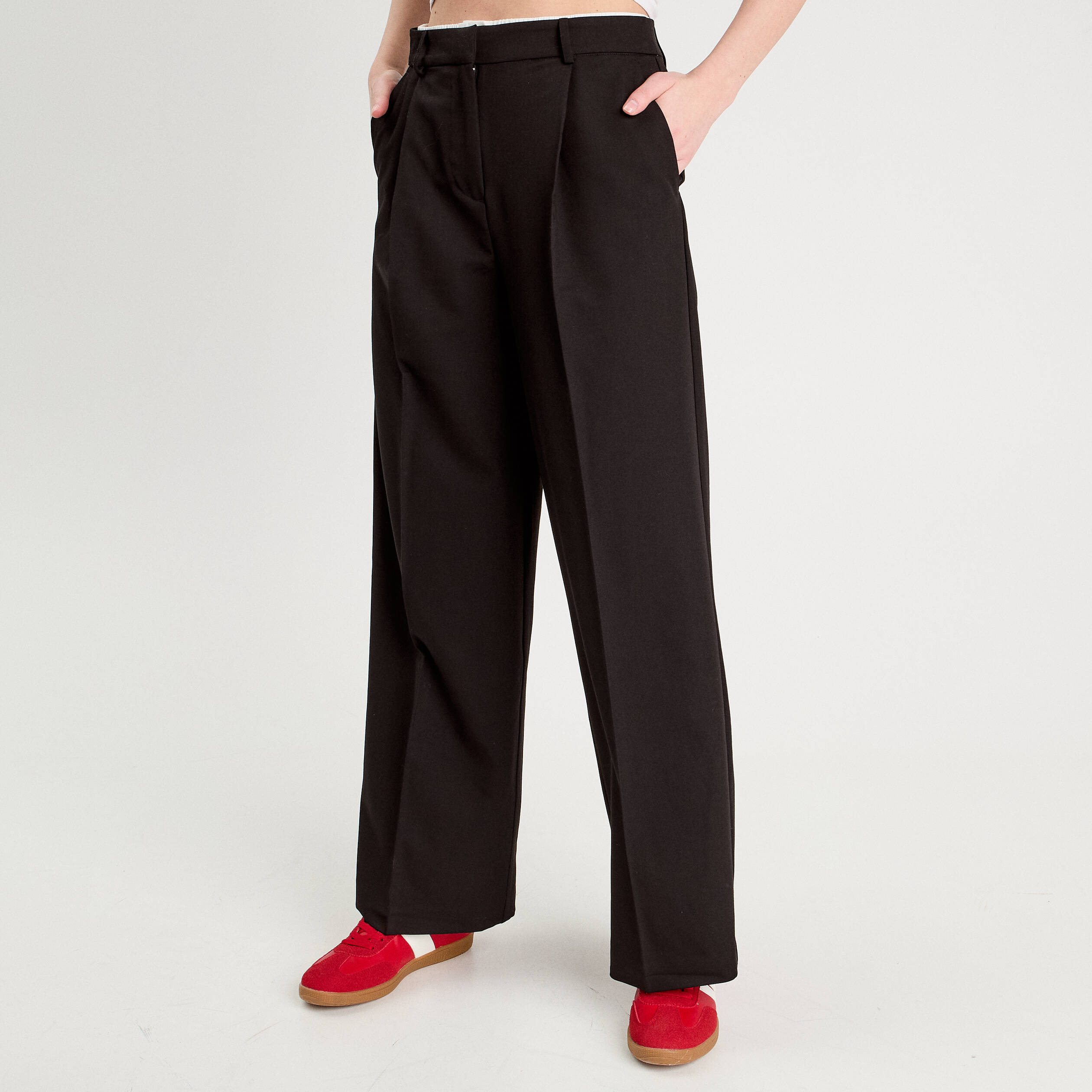 Femme Cache Cache Pantalon Velours Femme Noir Taille Haute