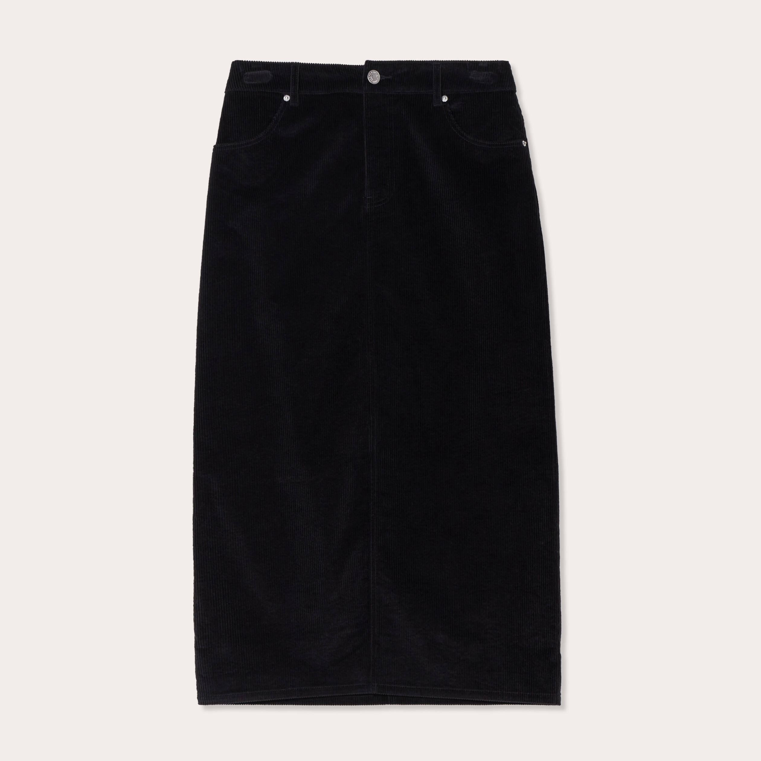 jupe midi droite velours noir femme Jupe midi droite velours noir femme