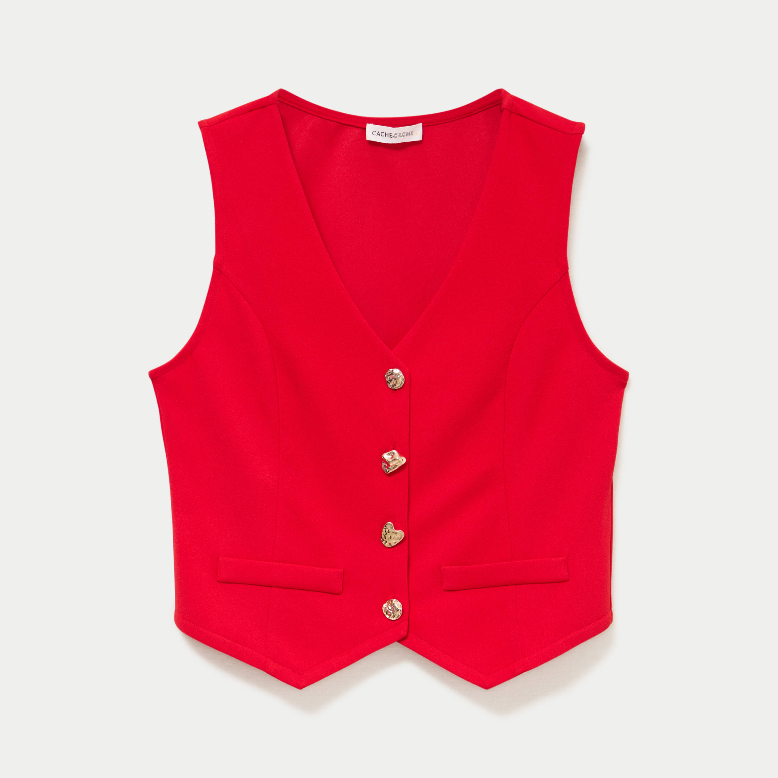 Gilet sans manches rouge femme