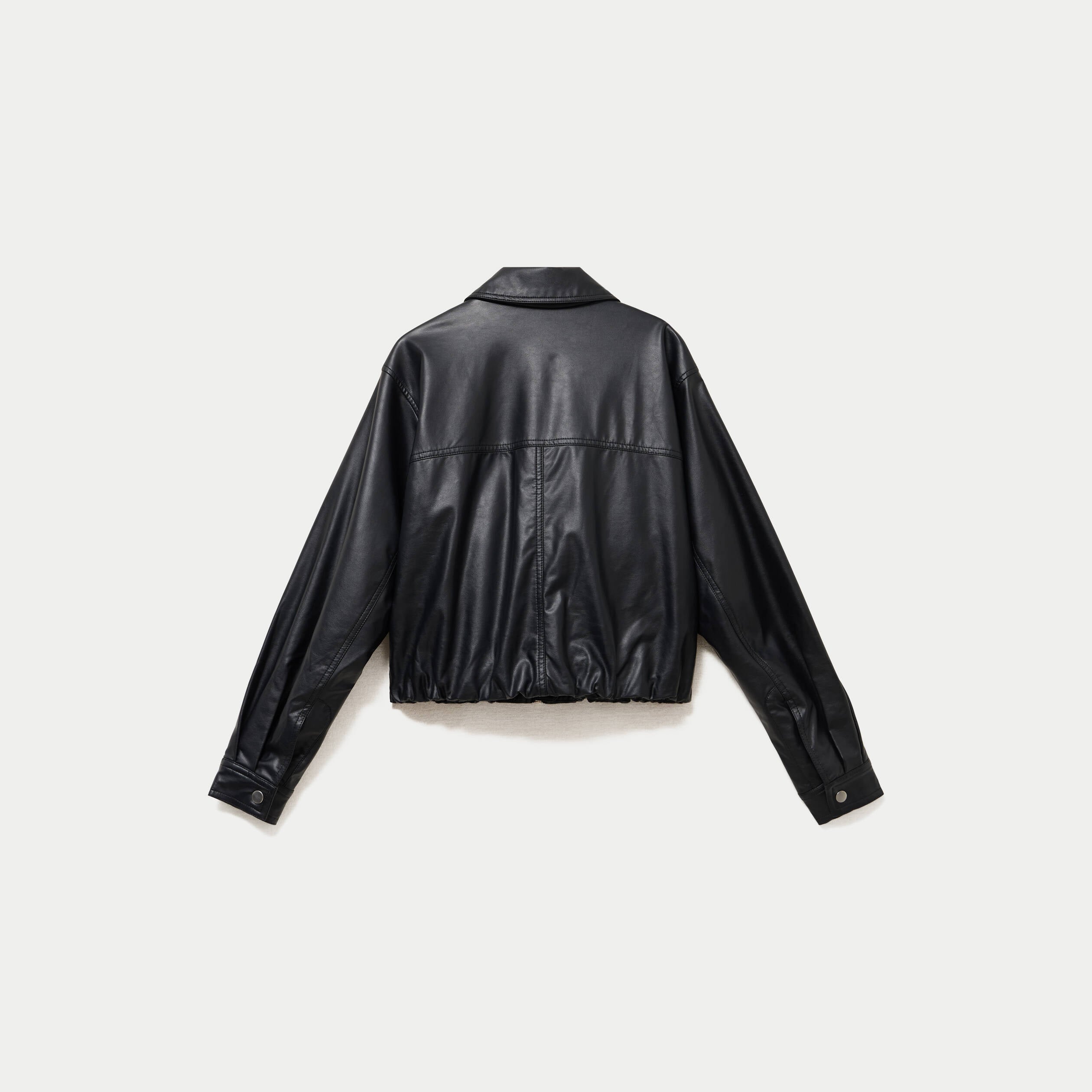 Veste effet boule manches longues noir femme