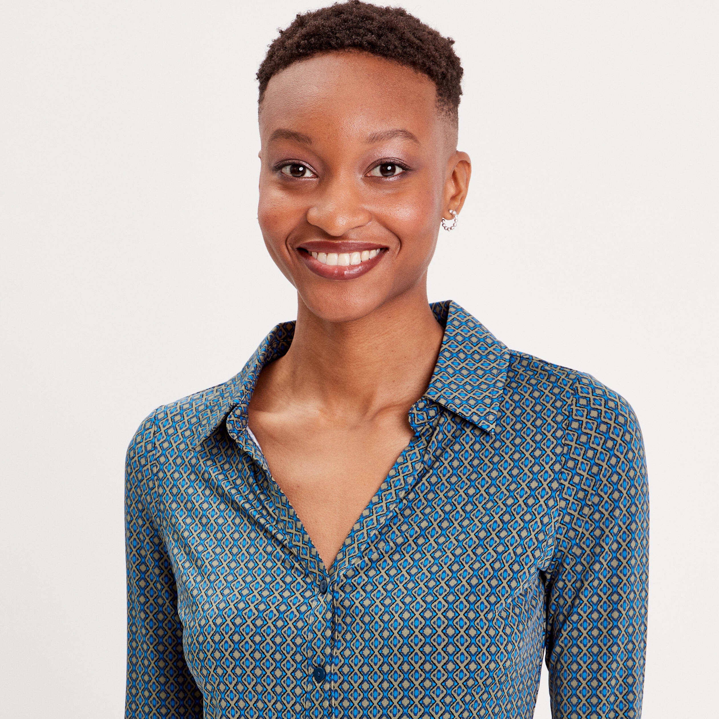 Chemise fluide manches longues vert femme | Bréal