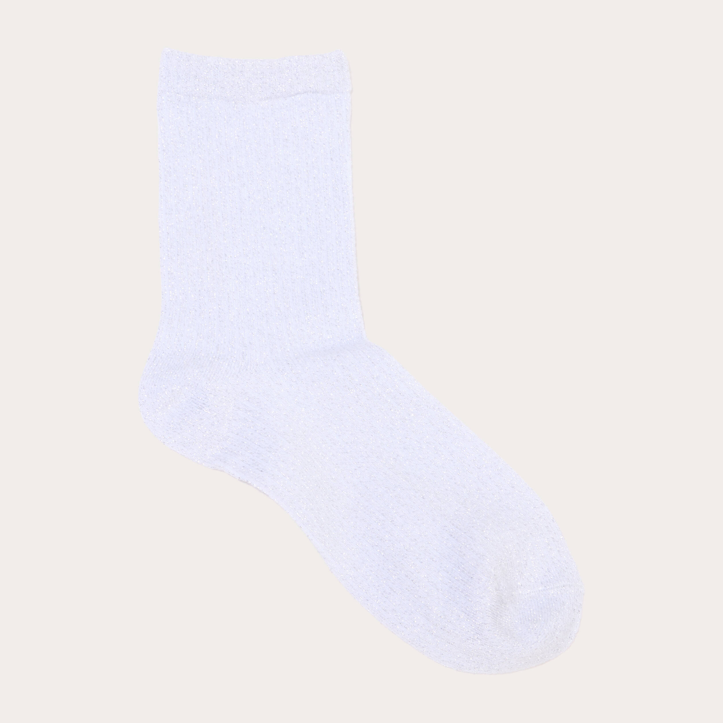 Chaussettes fils m&eacute;tallis&eacute;s couleur argent femme