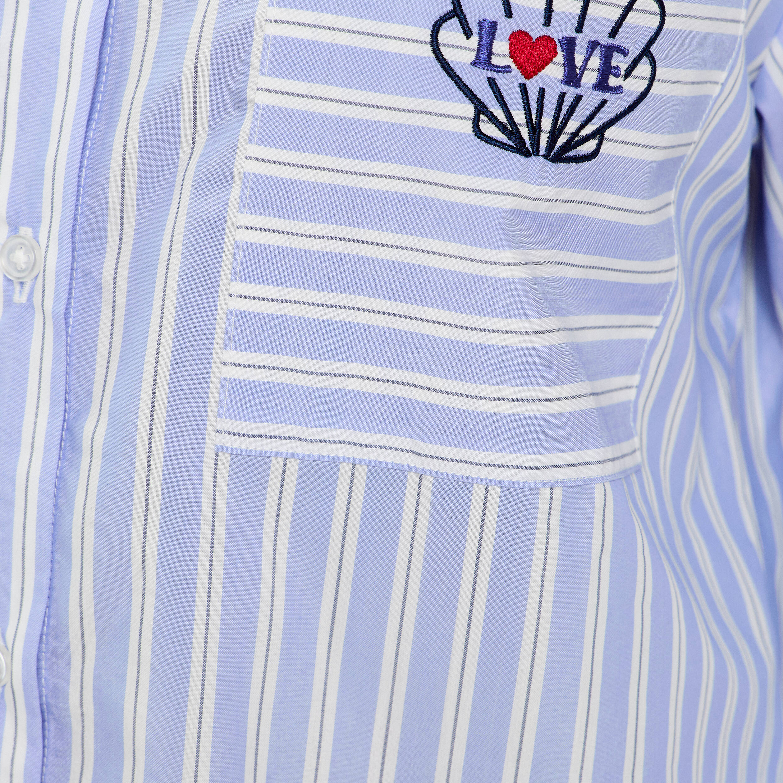 Chemise ray&eacute;e blanc femme