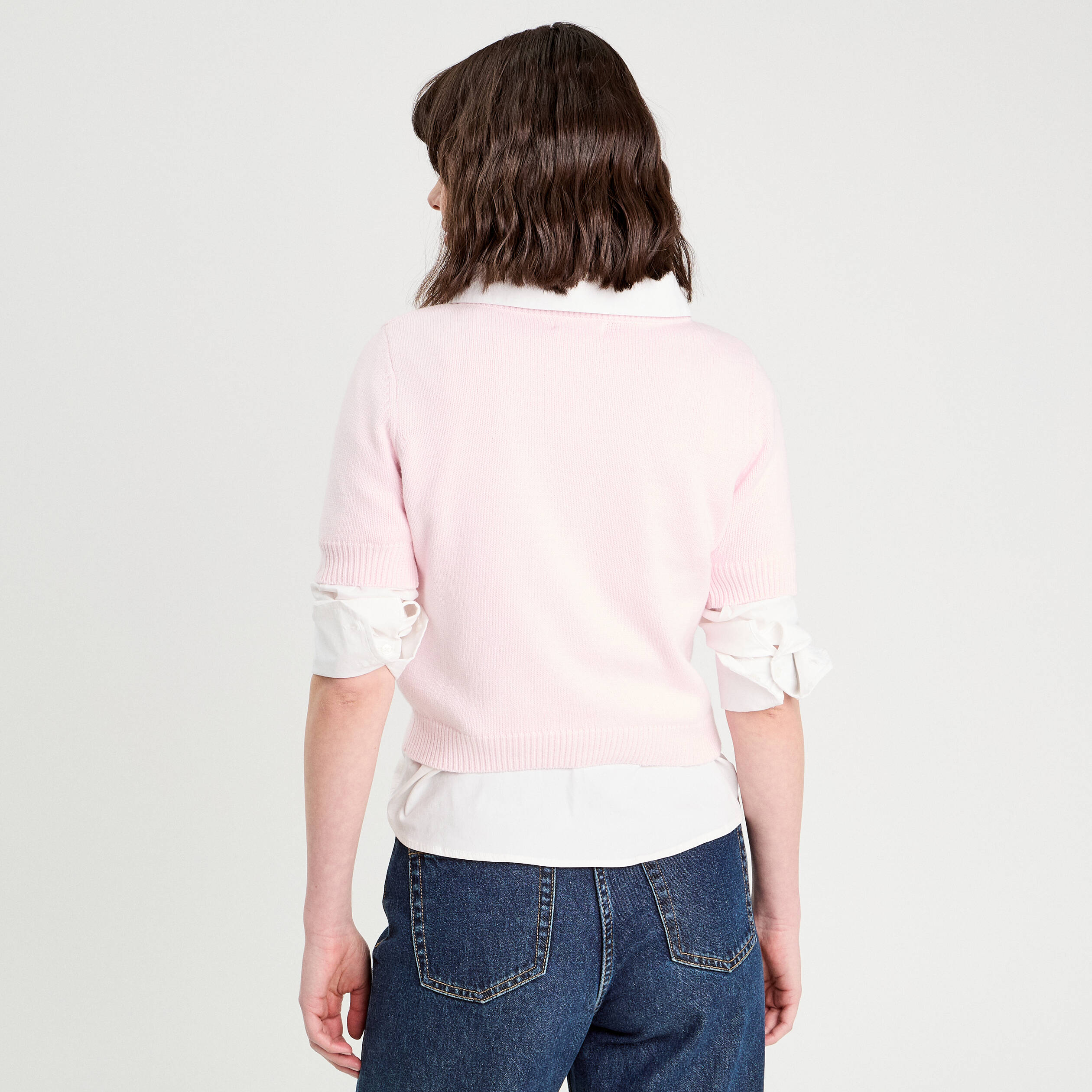 pull manches courtes rose clair femme Pull manches courtes rose clair femme