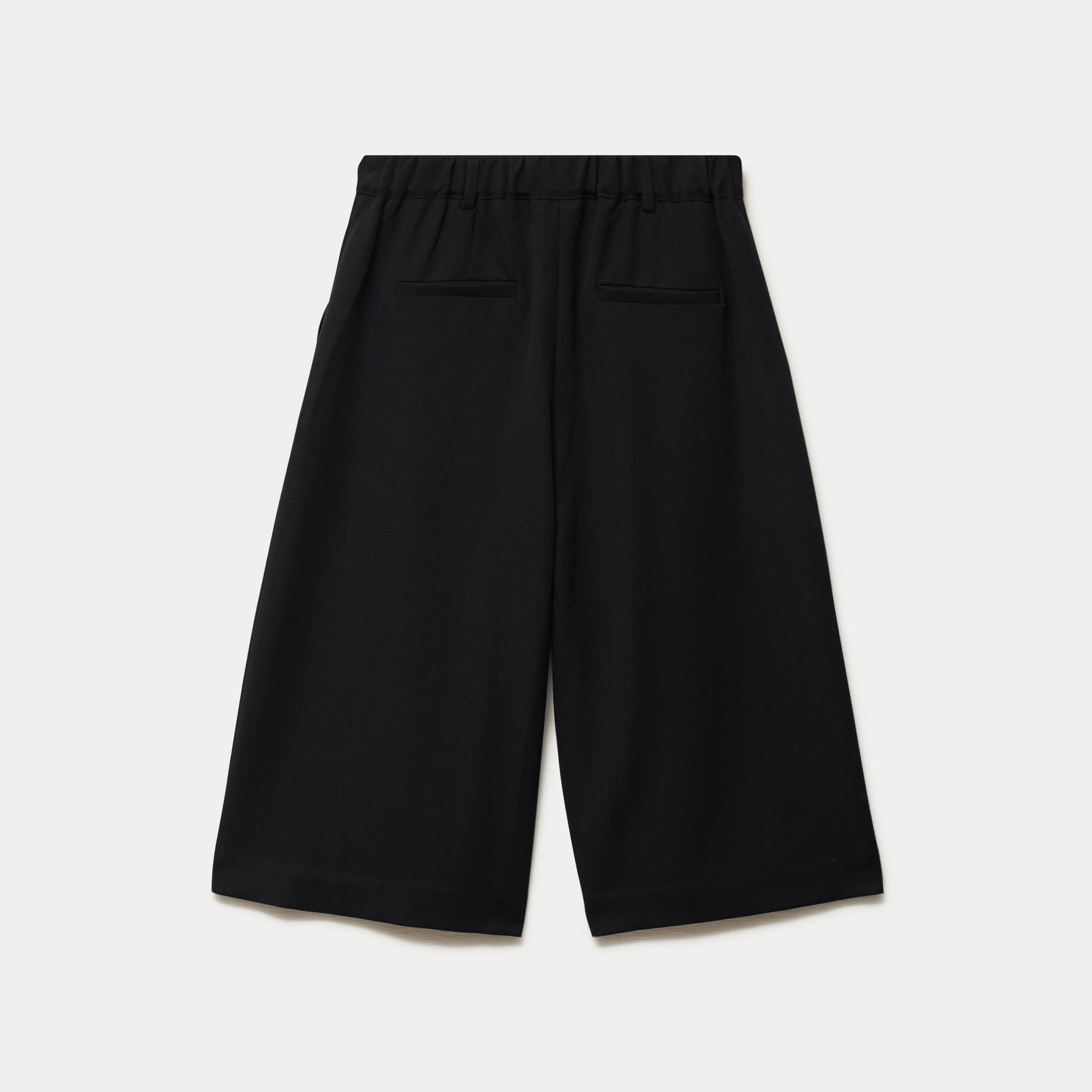 Bermuda large taille haute noir femme