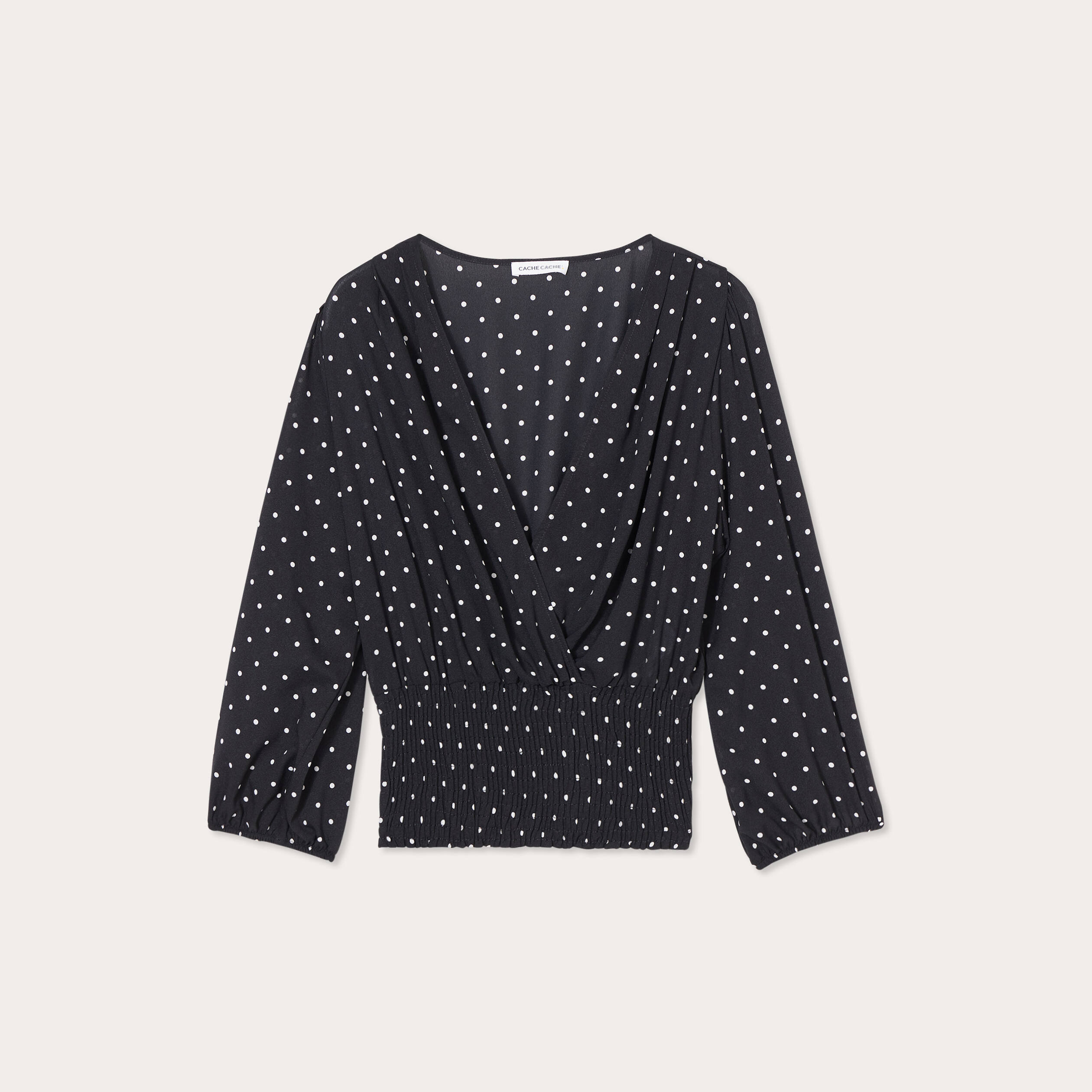 Blouse manches 3/4 noir femme