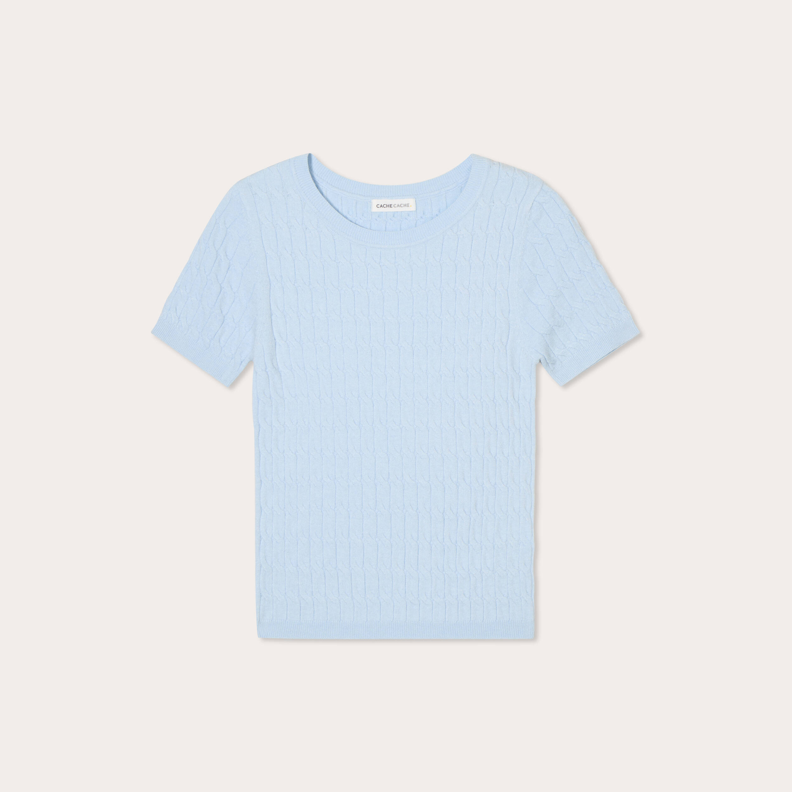 t shirt manches courtes bleu pastel femme T-shirt manches courtes bleu pastel femme