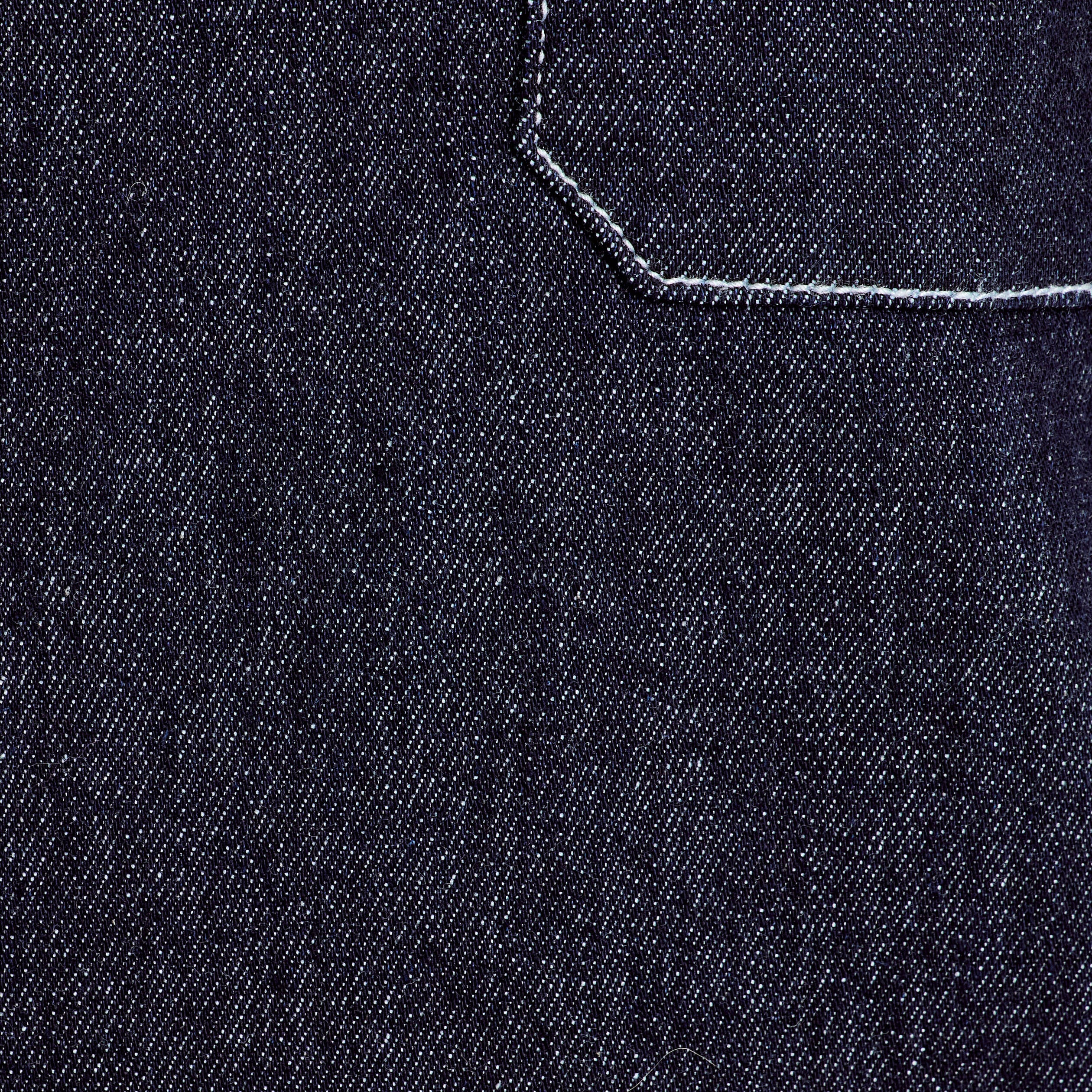 Robe droite courte col v en jean denim brut femme