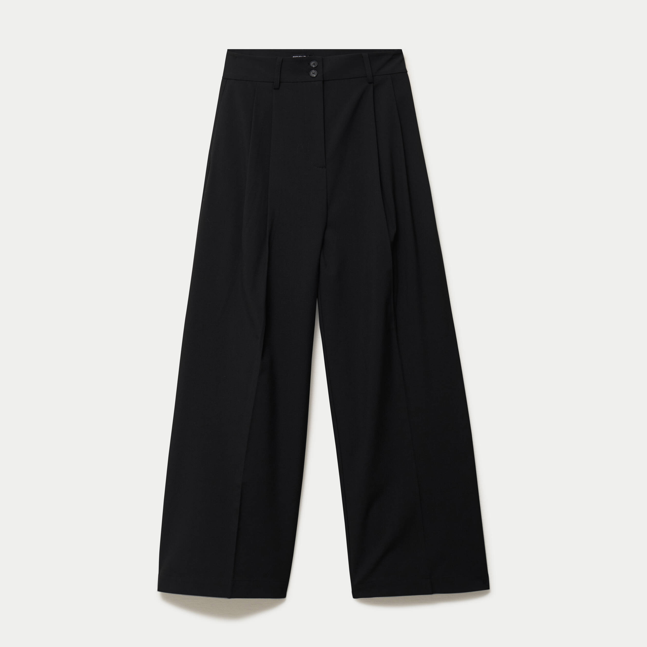 Pantalon large &agrave; pinces noir femme