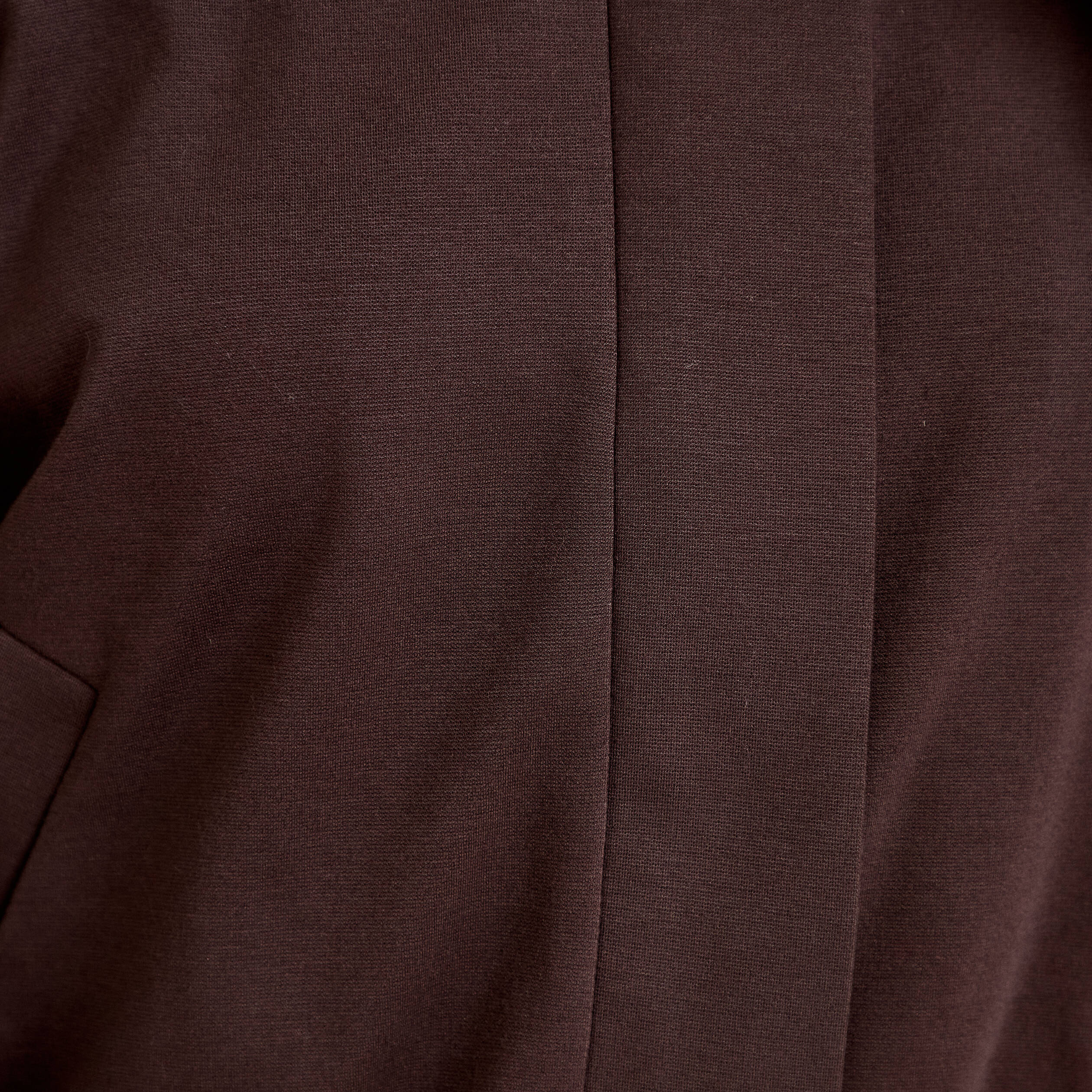 Veste cropped bas resserr&eacute; marron fonc&eacute; femme