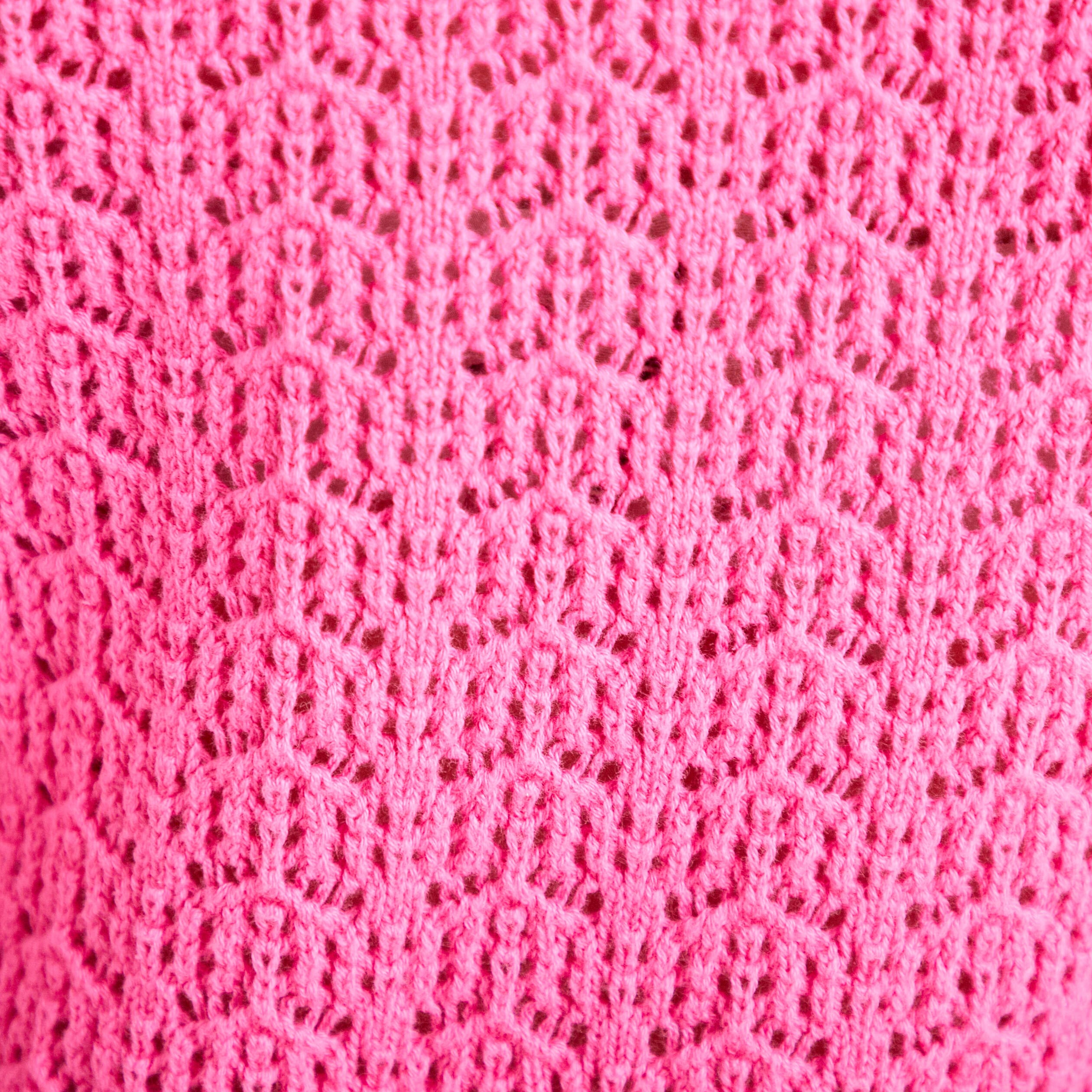 Pull ajour&eacute; rose fushia femme