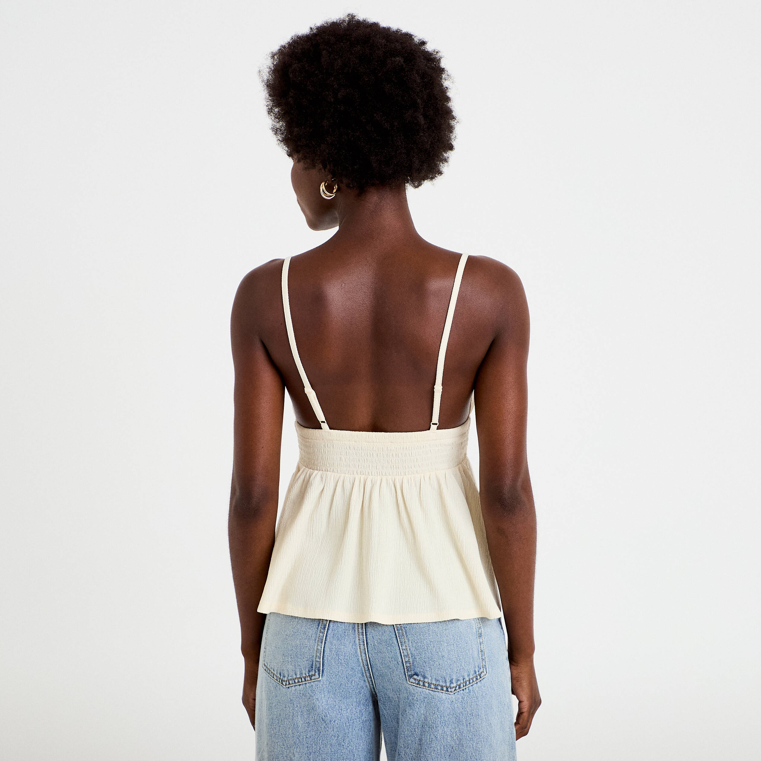 D&eacute;bardeur d&eacute;tail crochet ecru femme