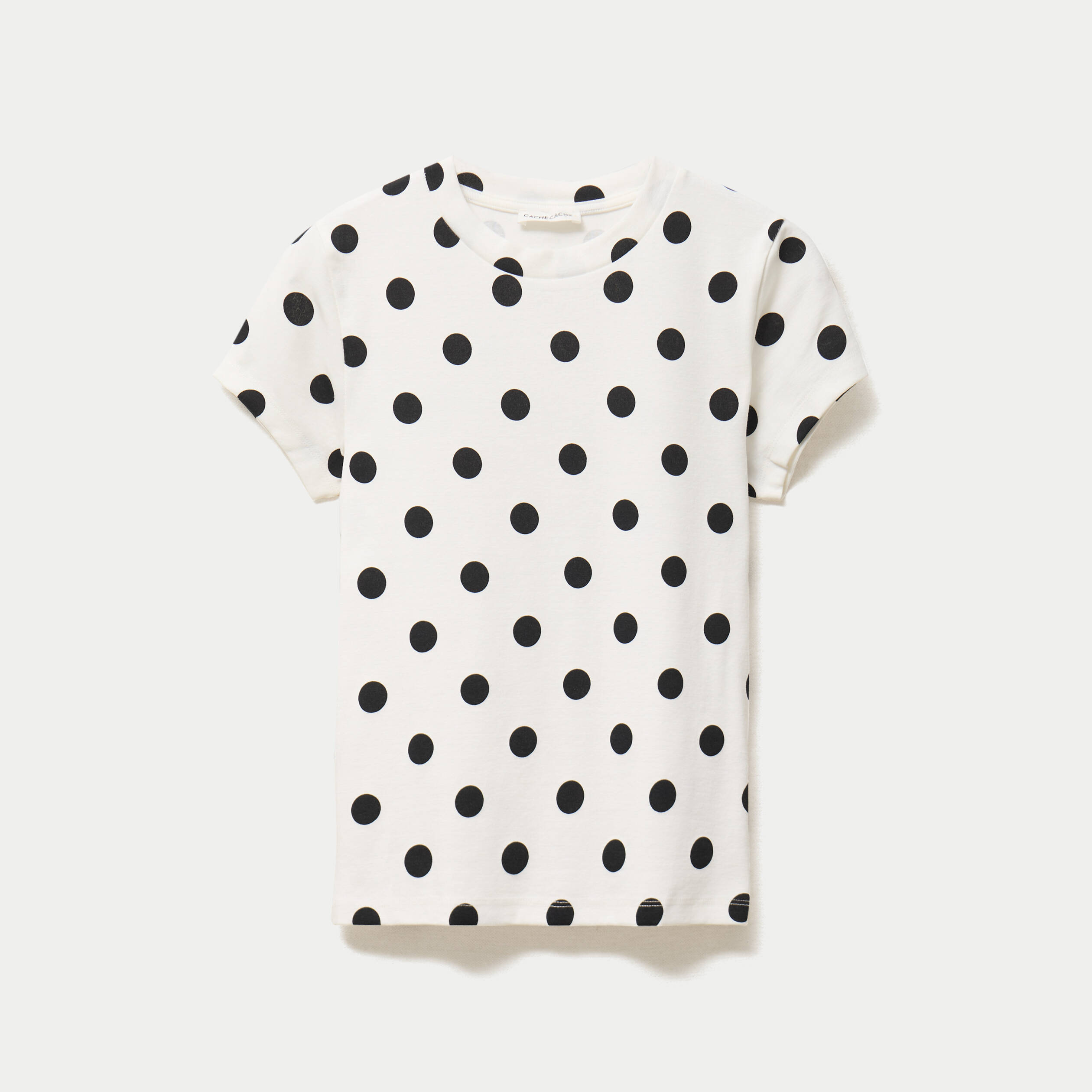 Top ajust&eacute; col rond manches courtes blanc femme