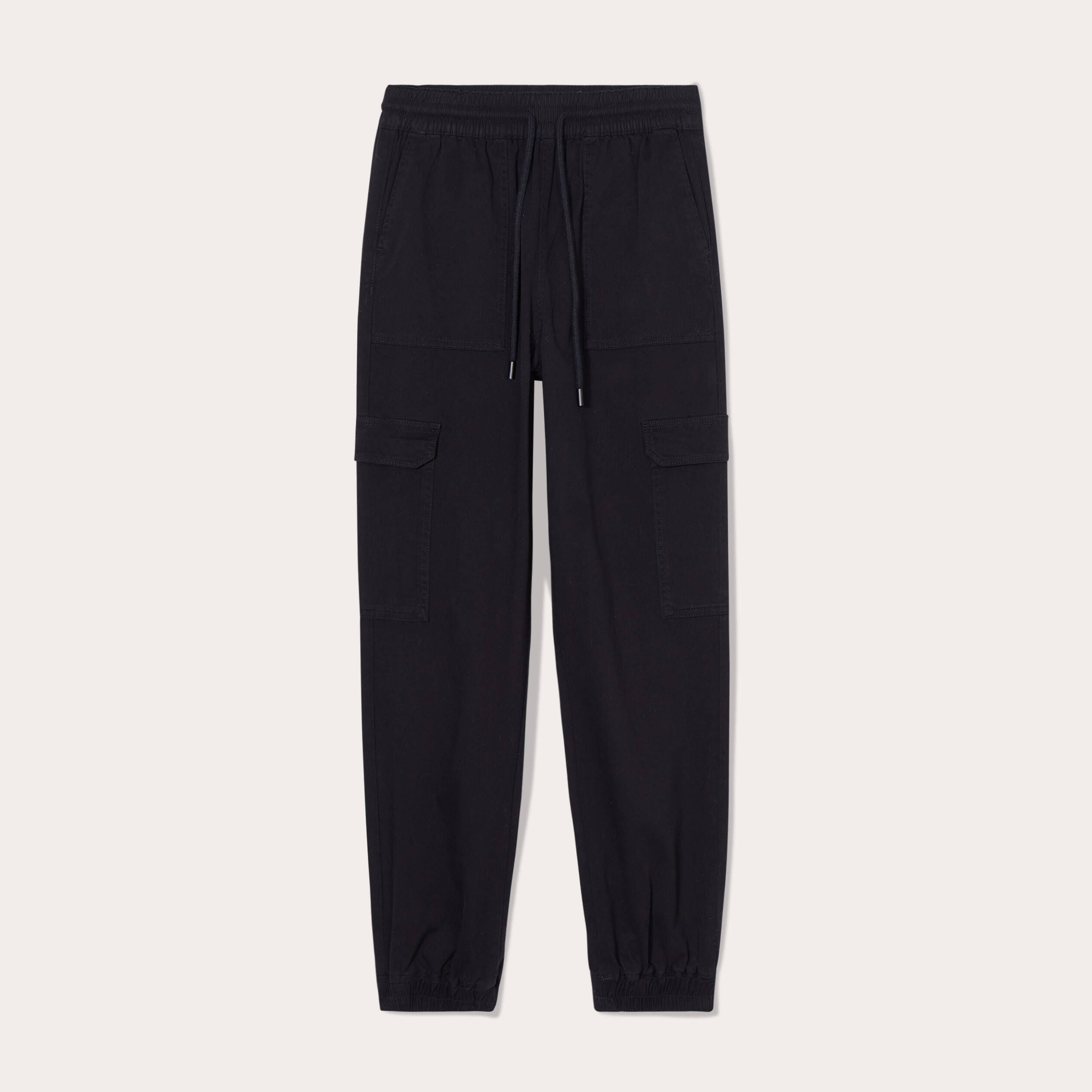 Pantalon cargo slim noir femme