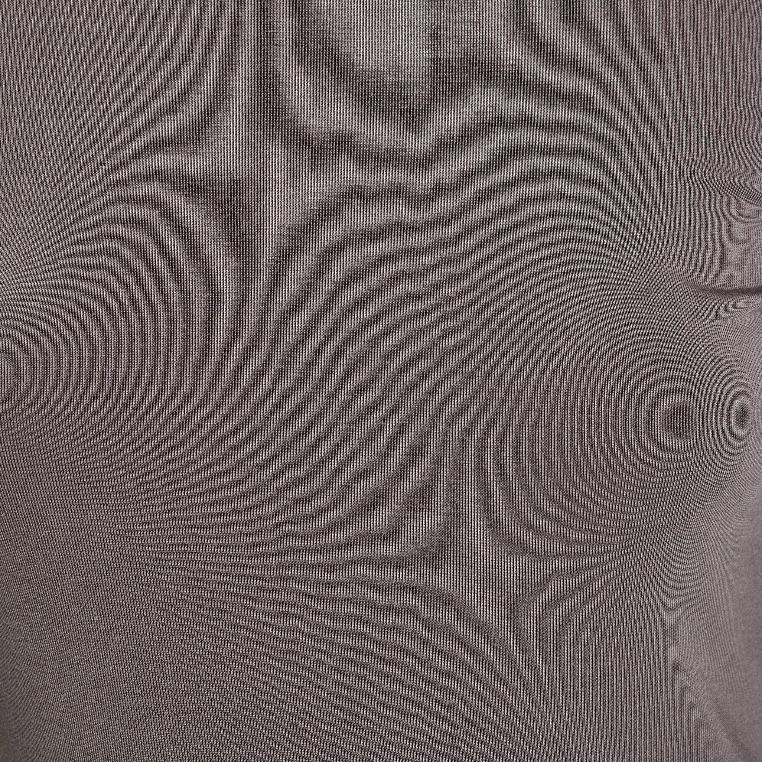 t shirt uni a manches longues gris fonce femme T-shirt uni à manches longues gris foncé femme