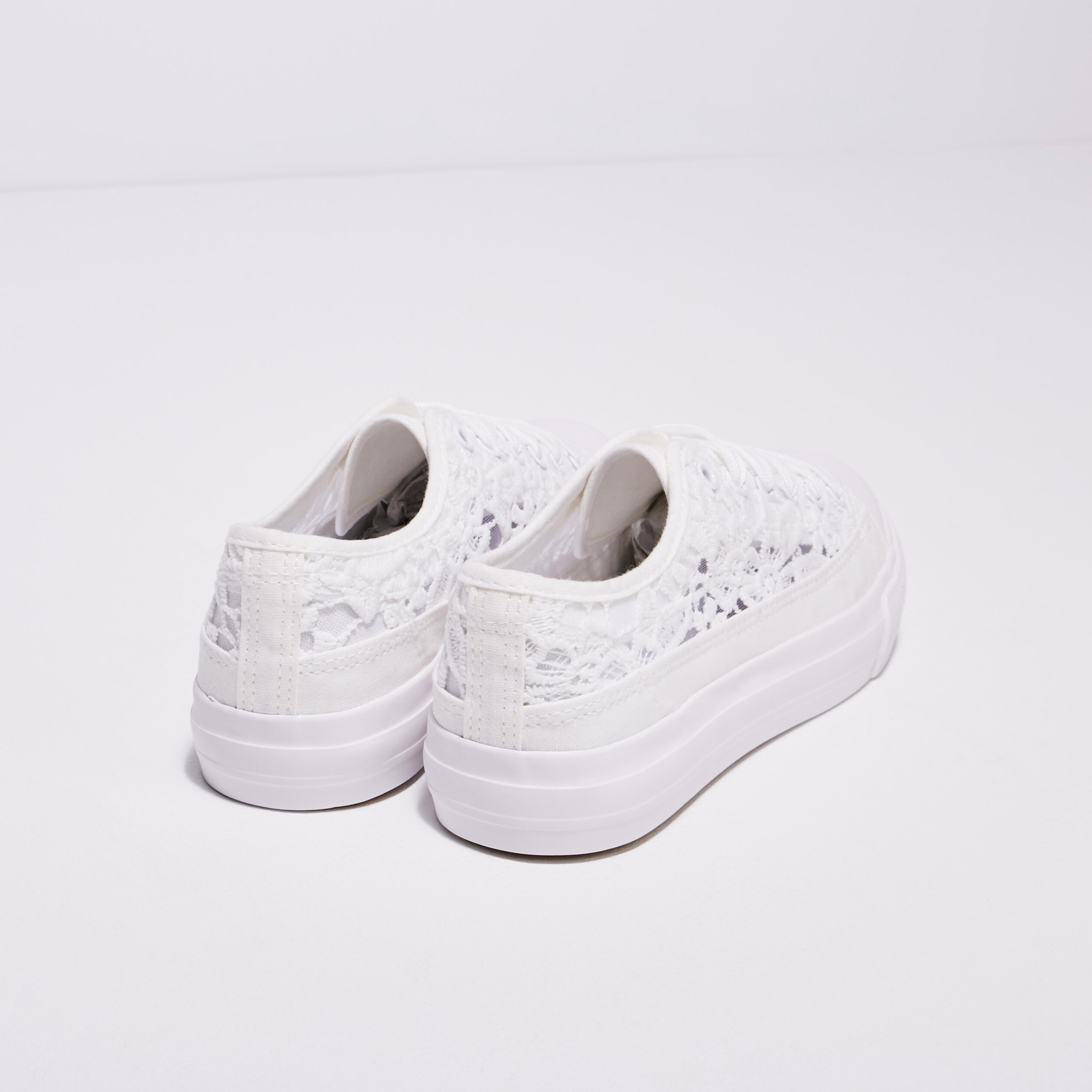 Tennis plates en dentelle blanc femme