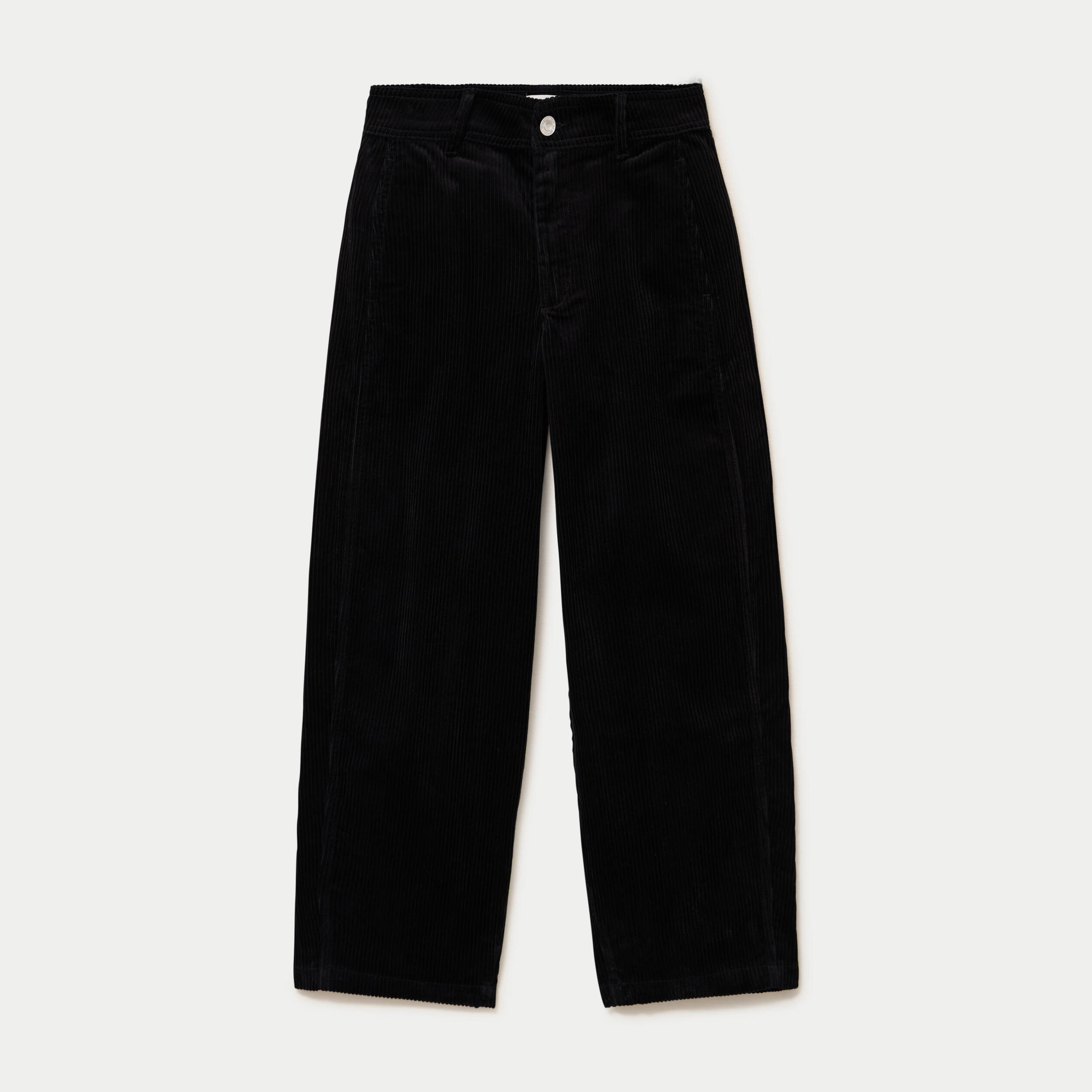 Pantalon chino en velours noir femme