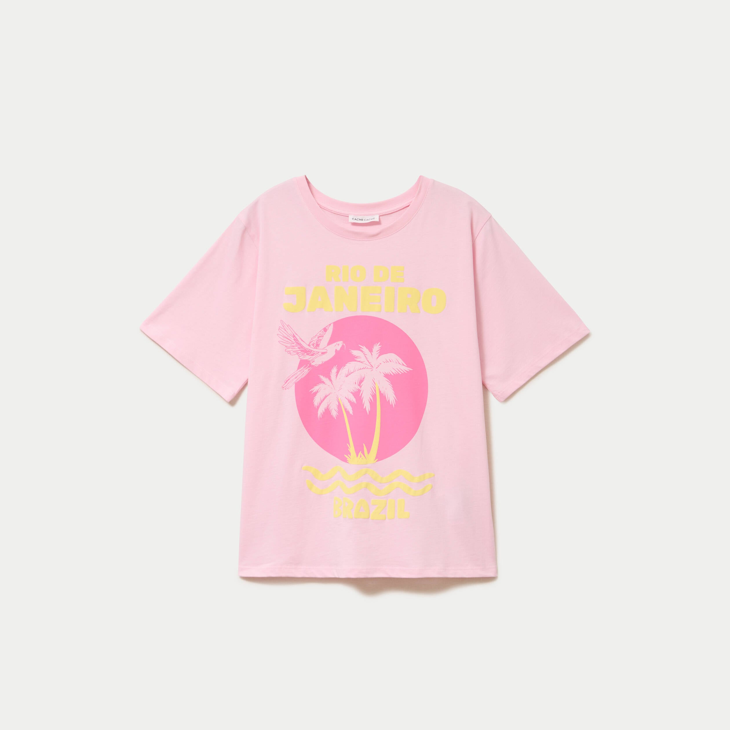 T-shirt oversize manches courtes rose clair femme