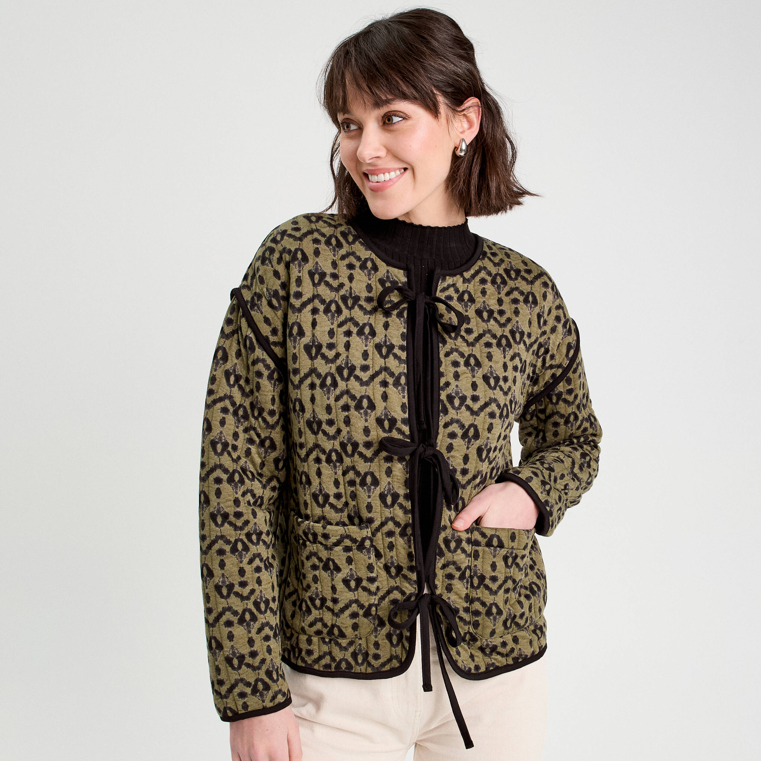 Veste matelassée vert femme