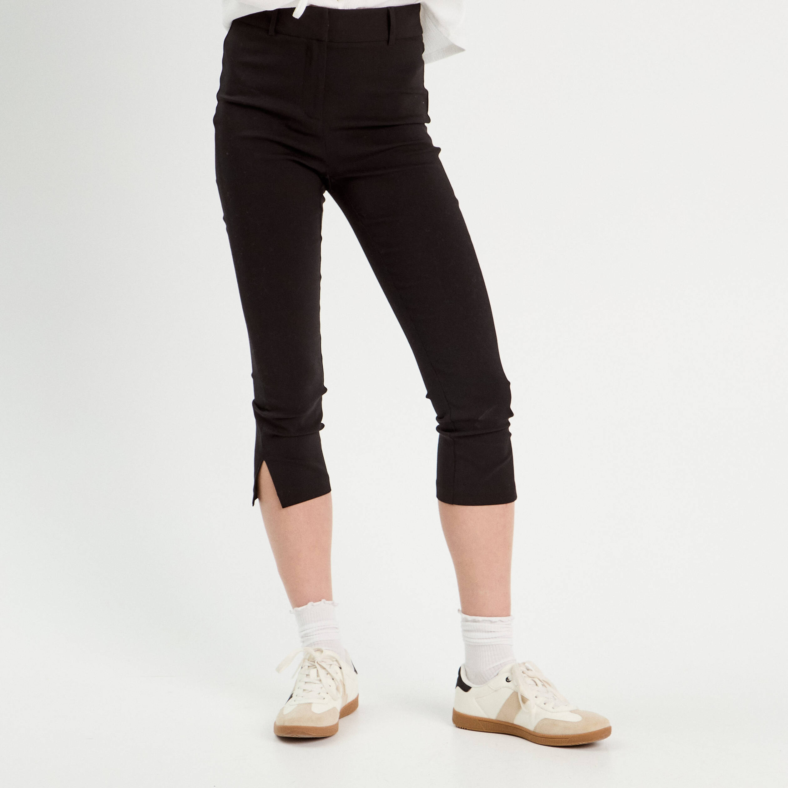 Pantalon capri ajusté 7/8ème noir femme
