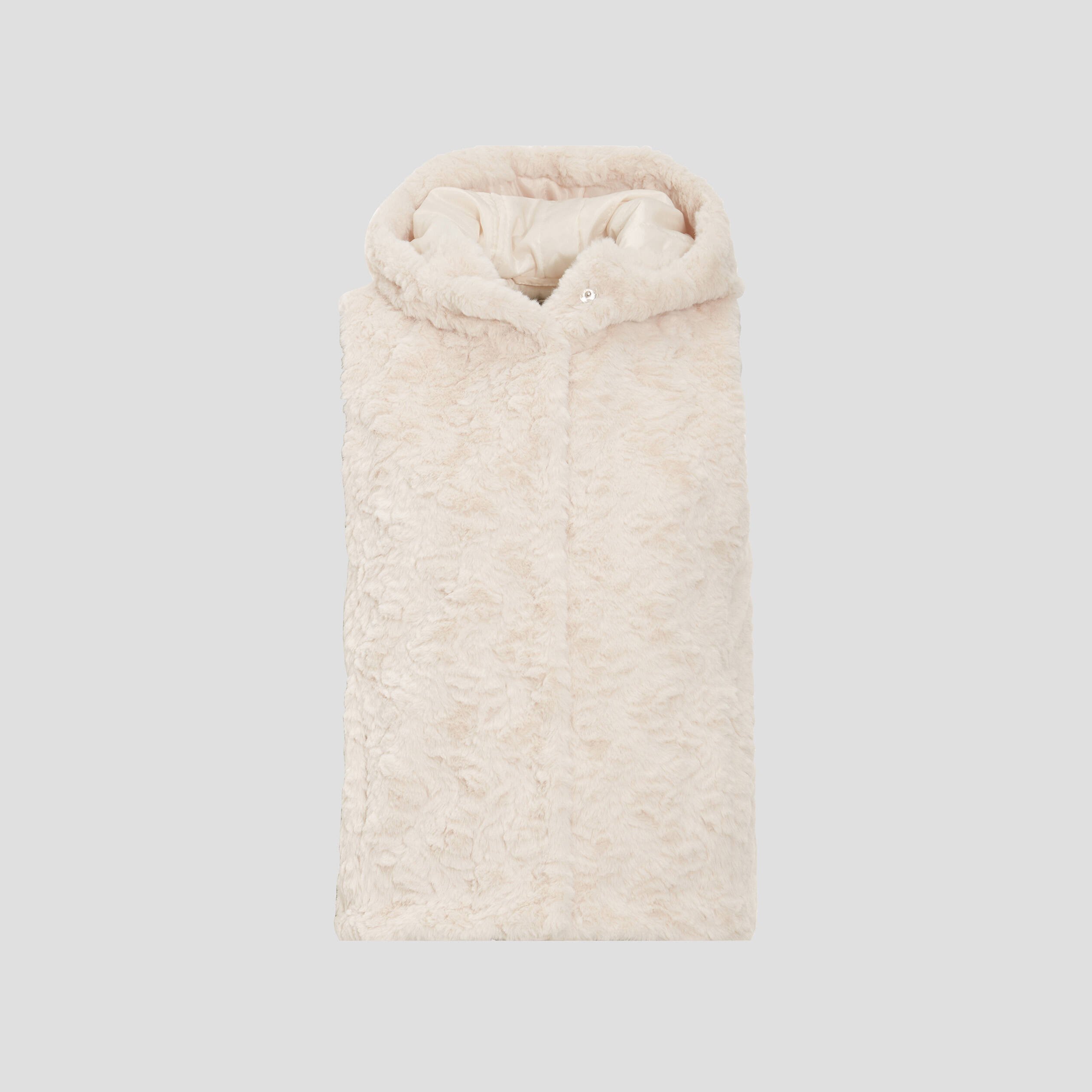 Veste droite à capuche ecru femme