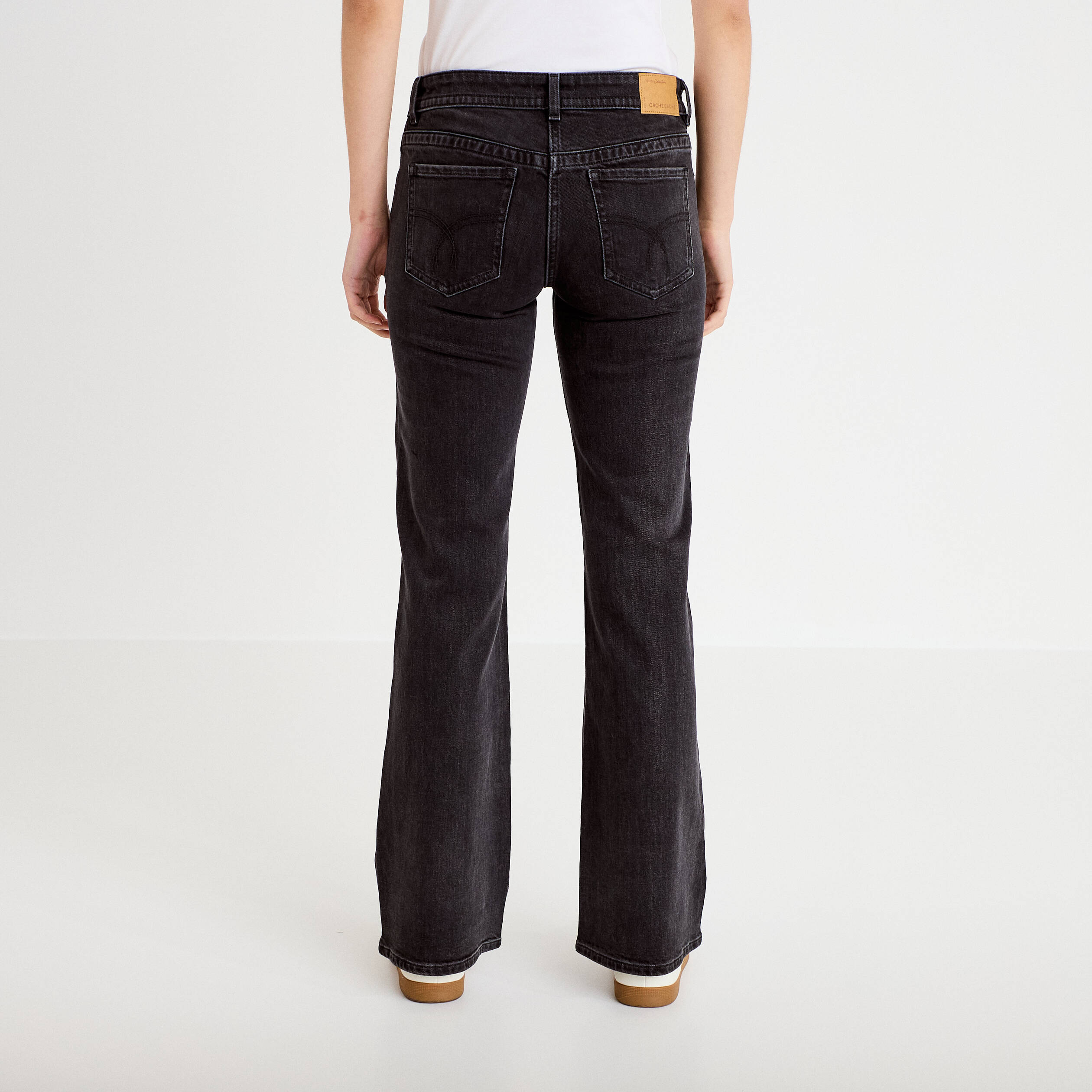 Jean bootcut taille basse denim snow noir femme