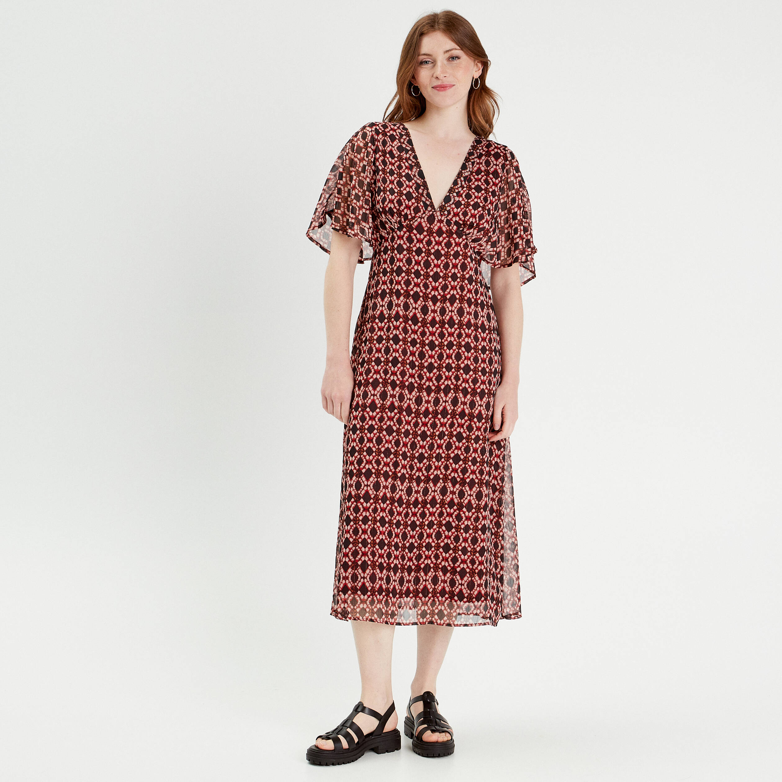 robe longue empire dos ouvert rouge femme Robe longue empire dos ouvert rouge femme