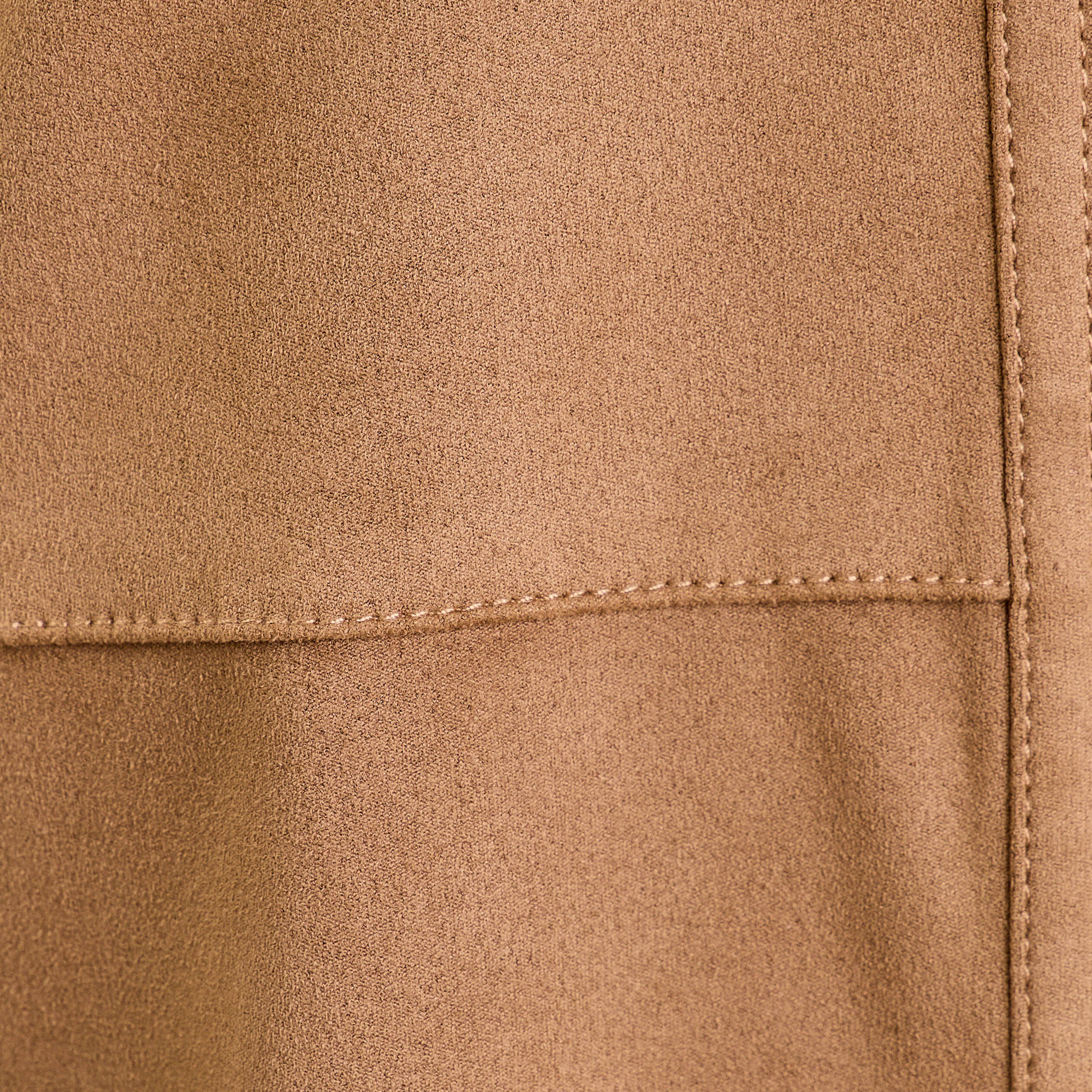 Chemise aspect daim marron clair femme