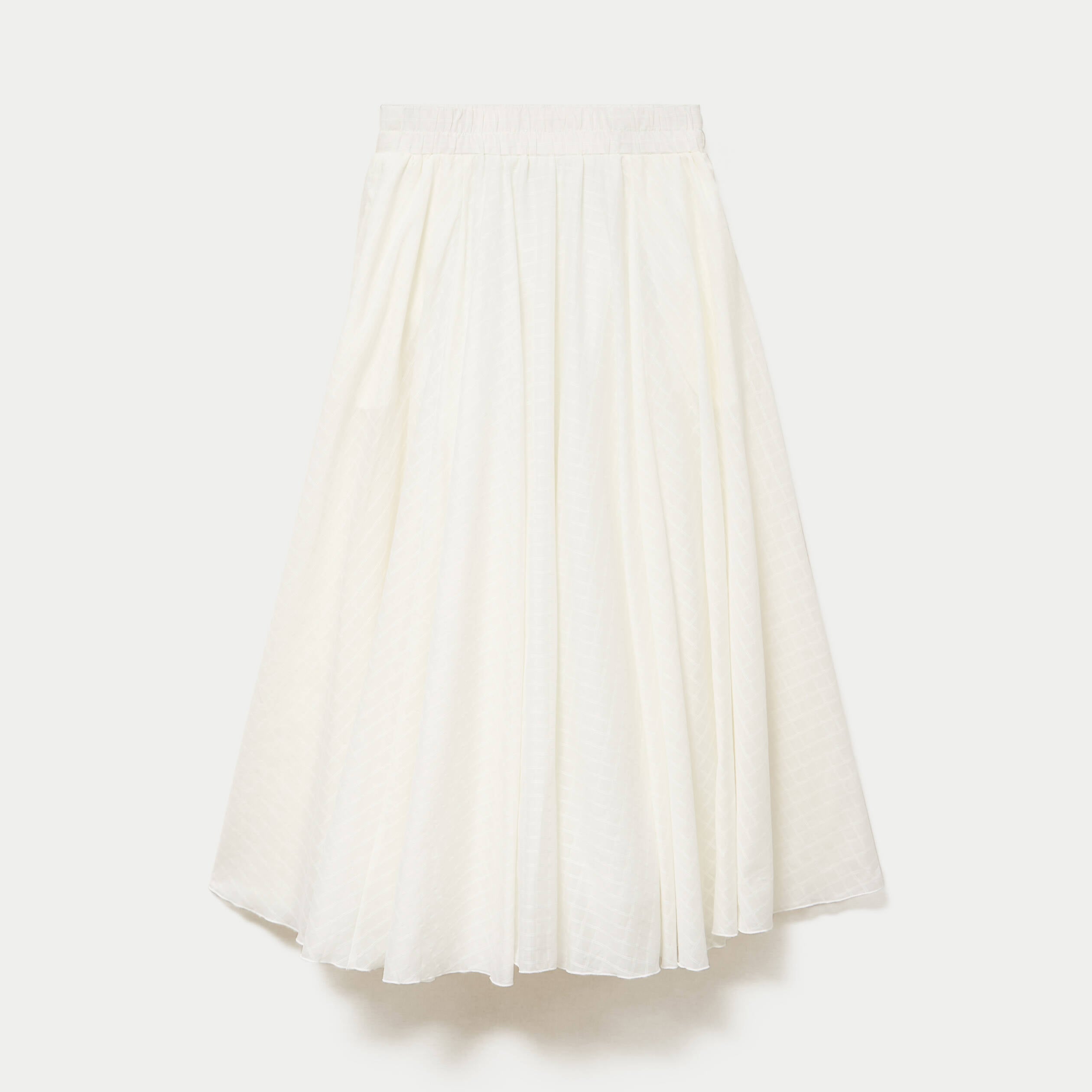 Jupe longue &eacute;vas&eacute;e ecru femme