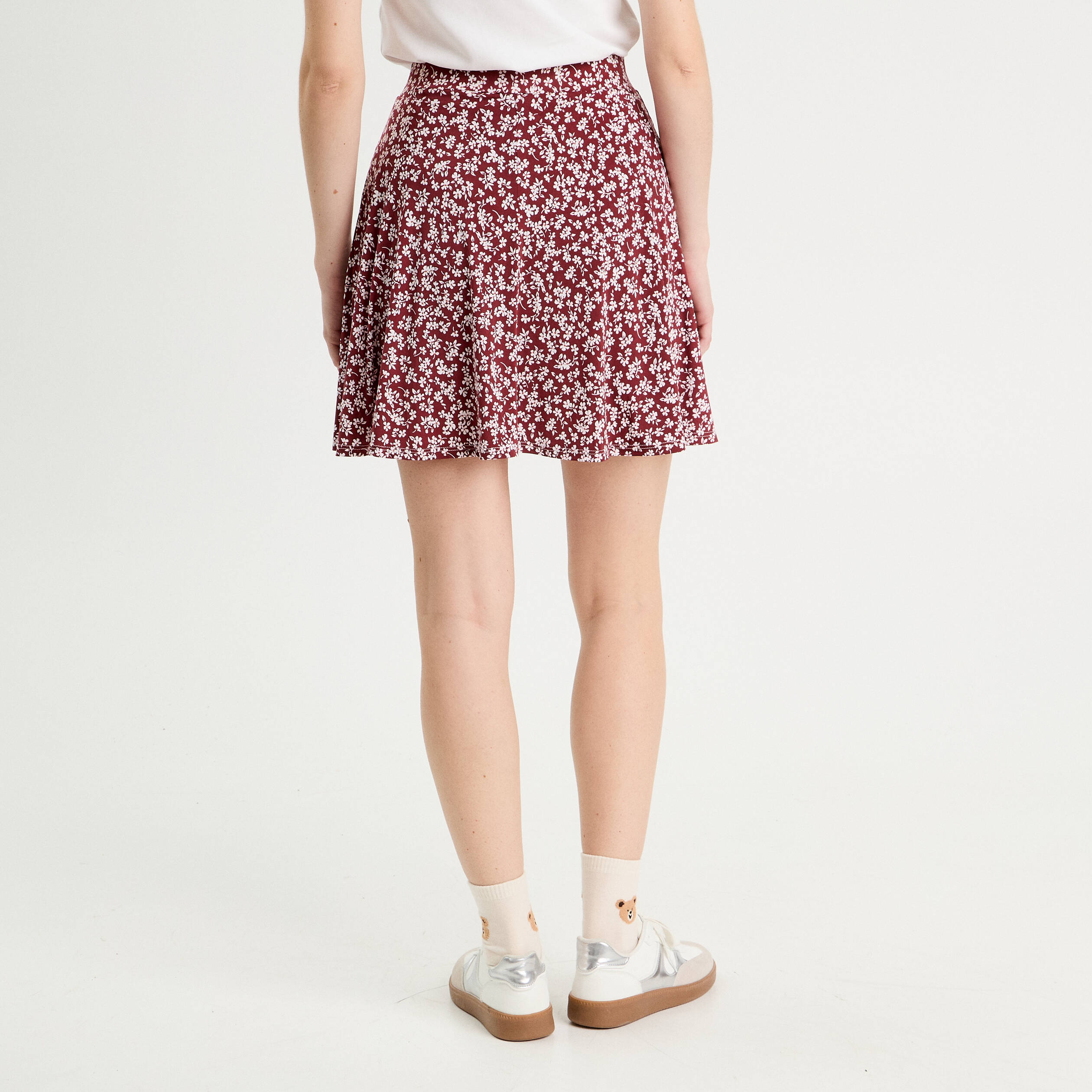 jupe short patineuse marron cognac femme Jupe-short patineuse marron cognac femme