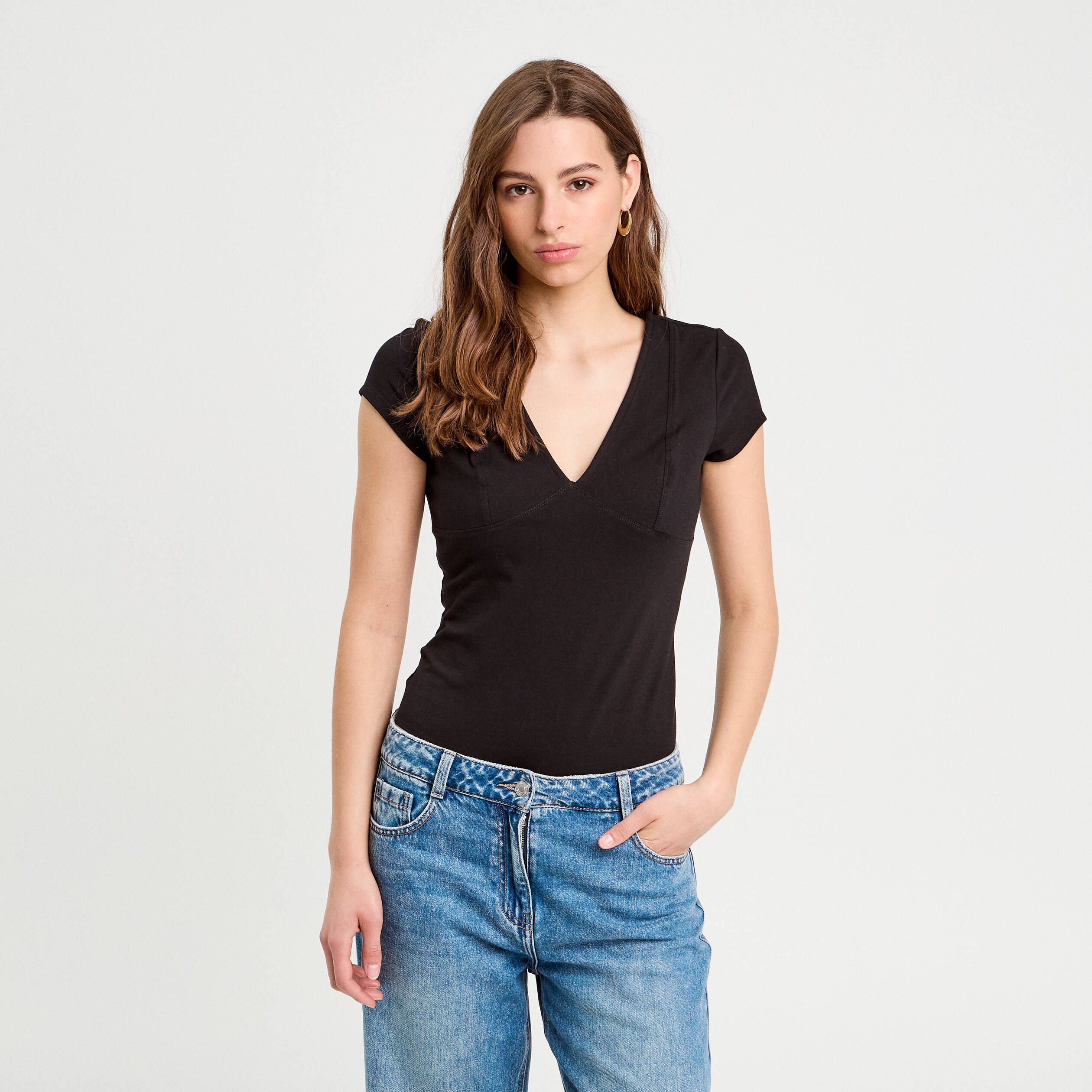 body manches courtes noir femme Body manches courtes noir femme