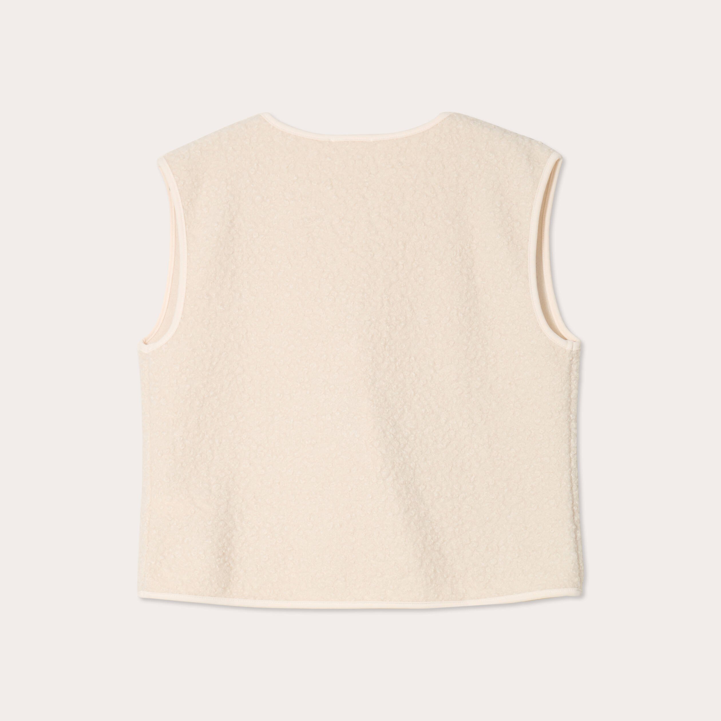 gilet sans manches polaire ecru femme Gilet sans manches polaire ecru femme