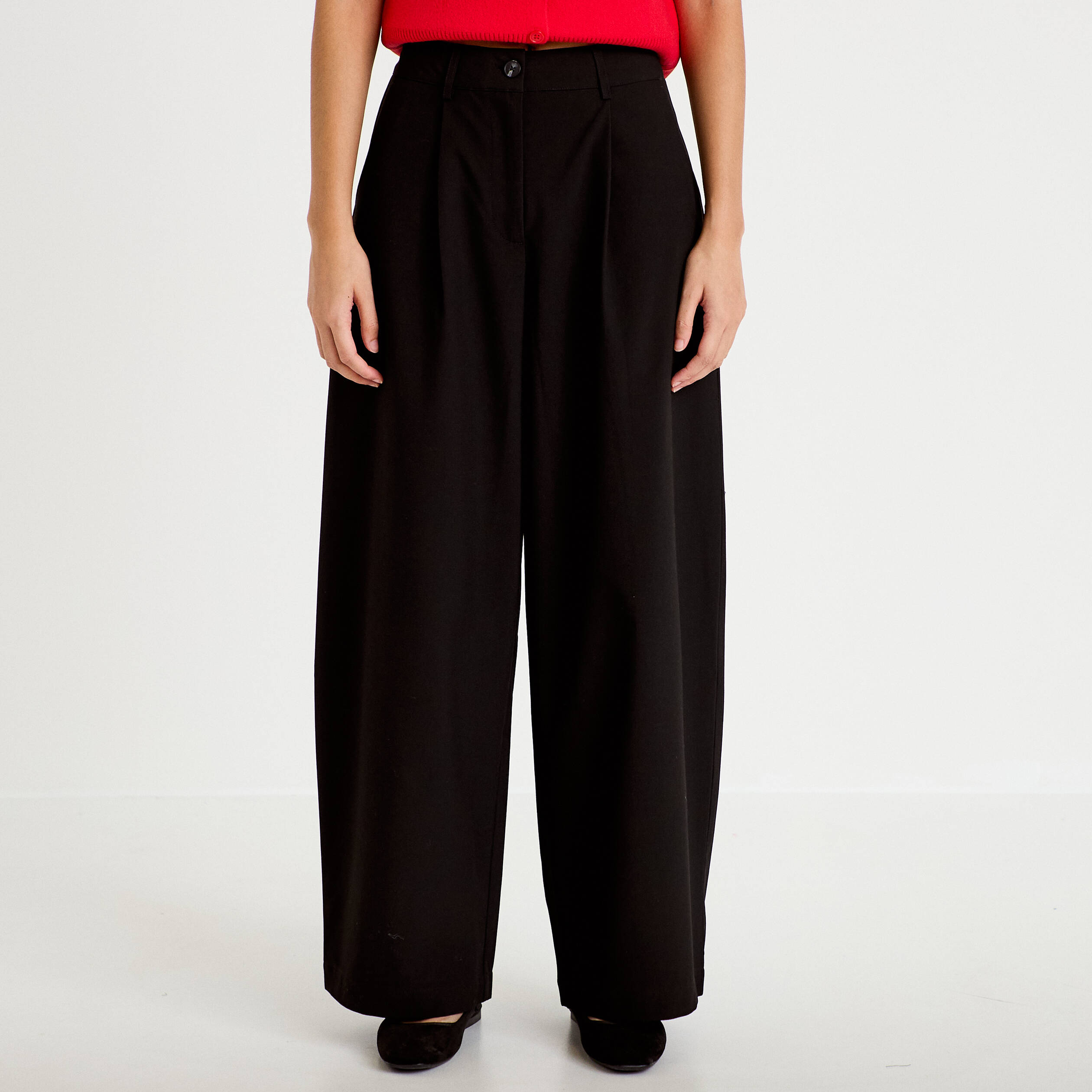 Pantalon bootcut taille standard noir femme