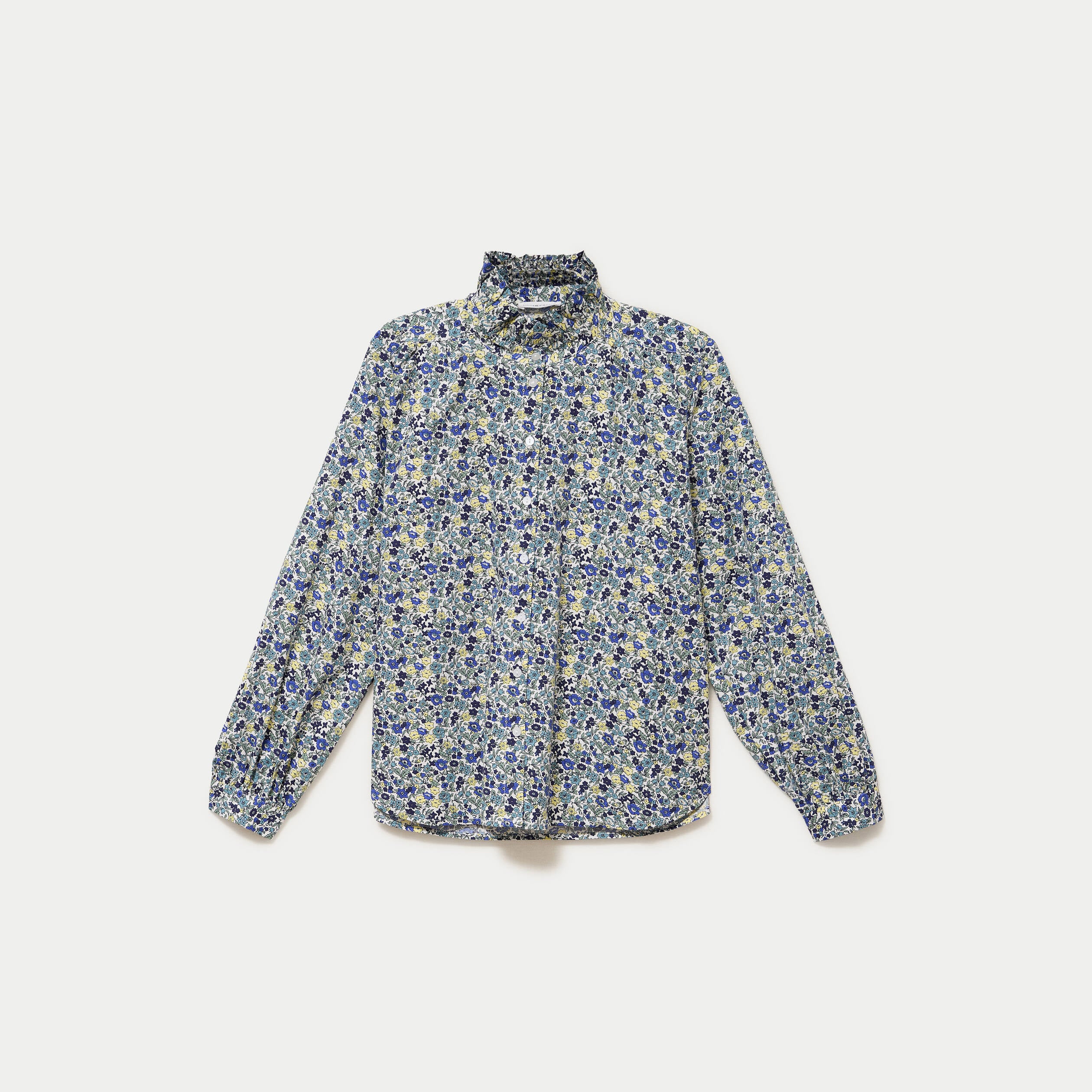 Chemise droite manches longues blanc femme
