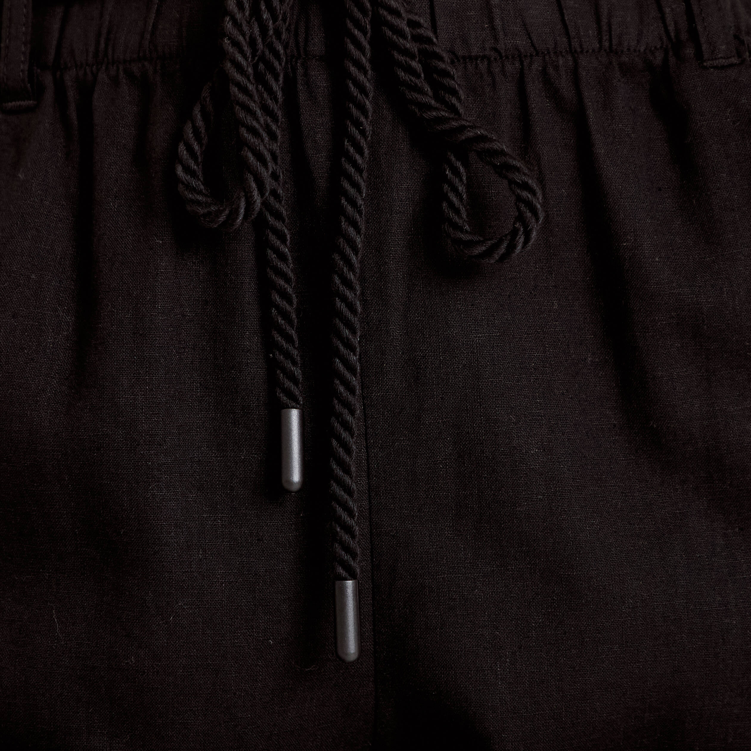 Pantalon droit 7/8&egrave;me taille haute noir femme