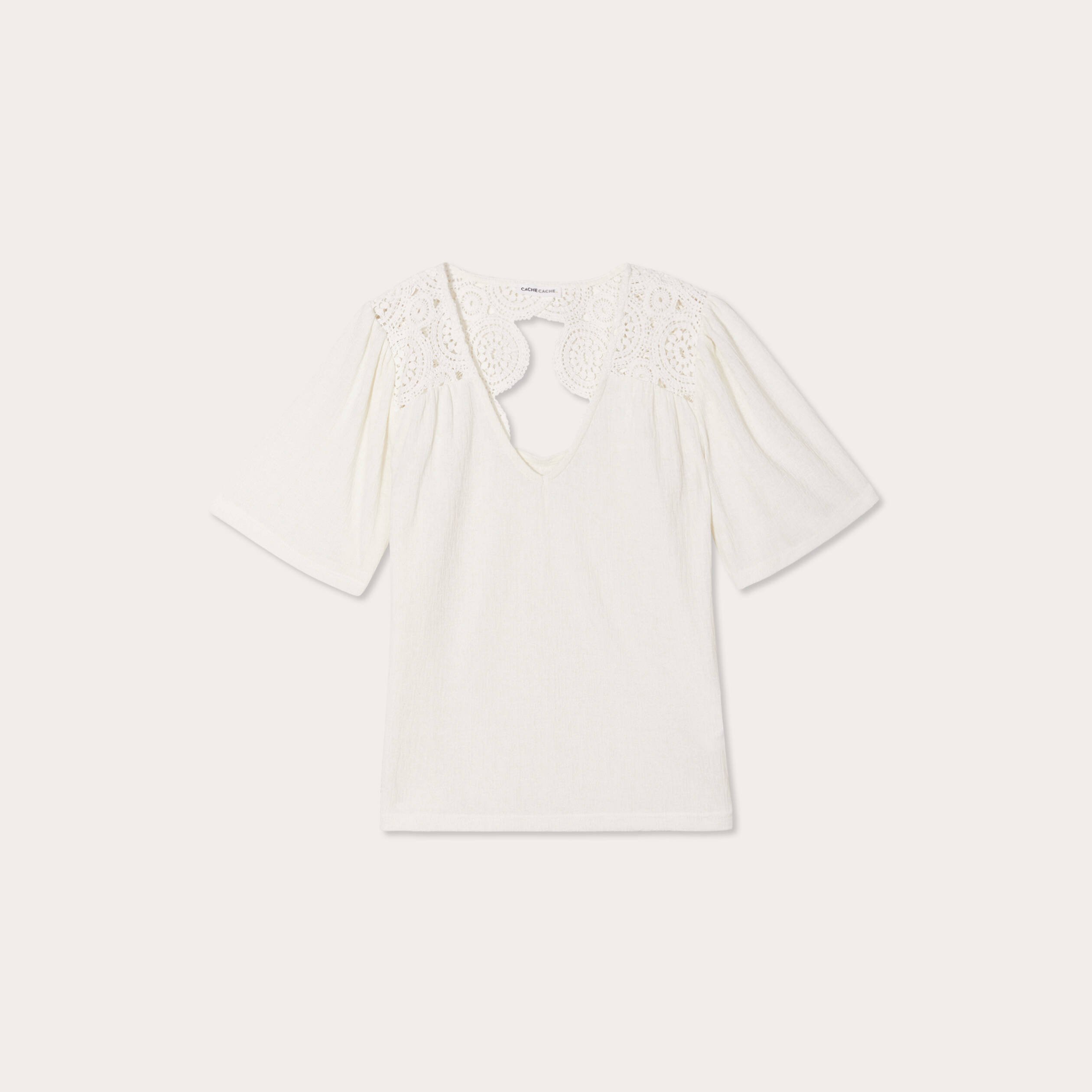 t shirt manches courtes ecru femme T-shirt manches courtes ecru femme