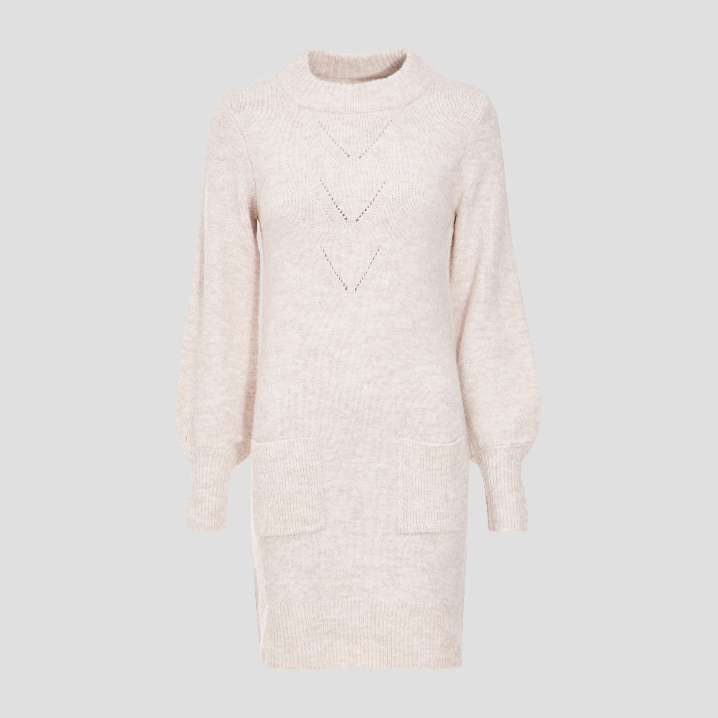 Robe pull droite sable femme
