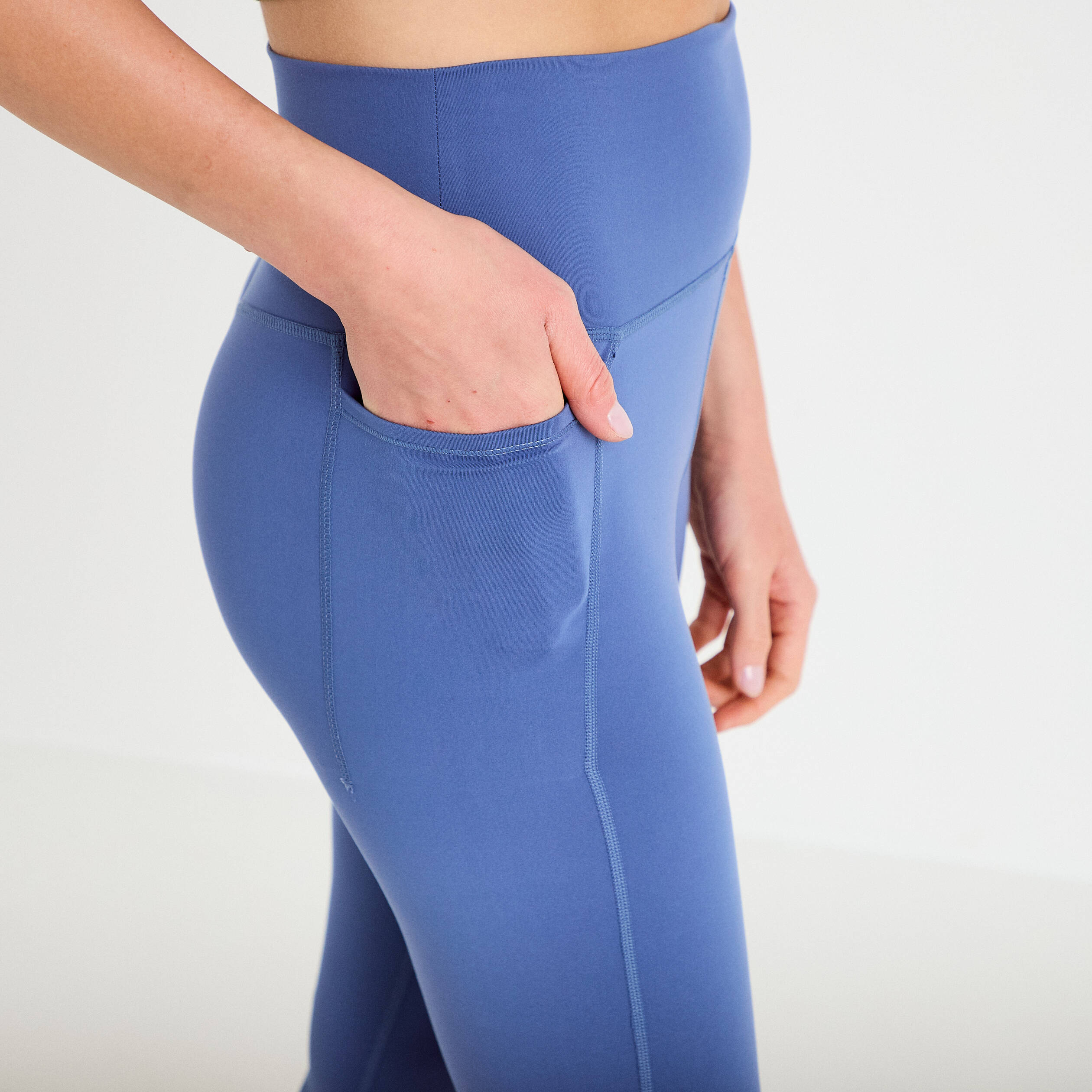Leggings taille haute bleu fonc&eacute; femme