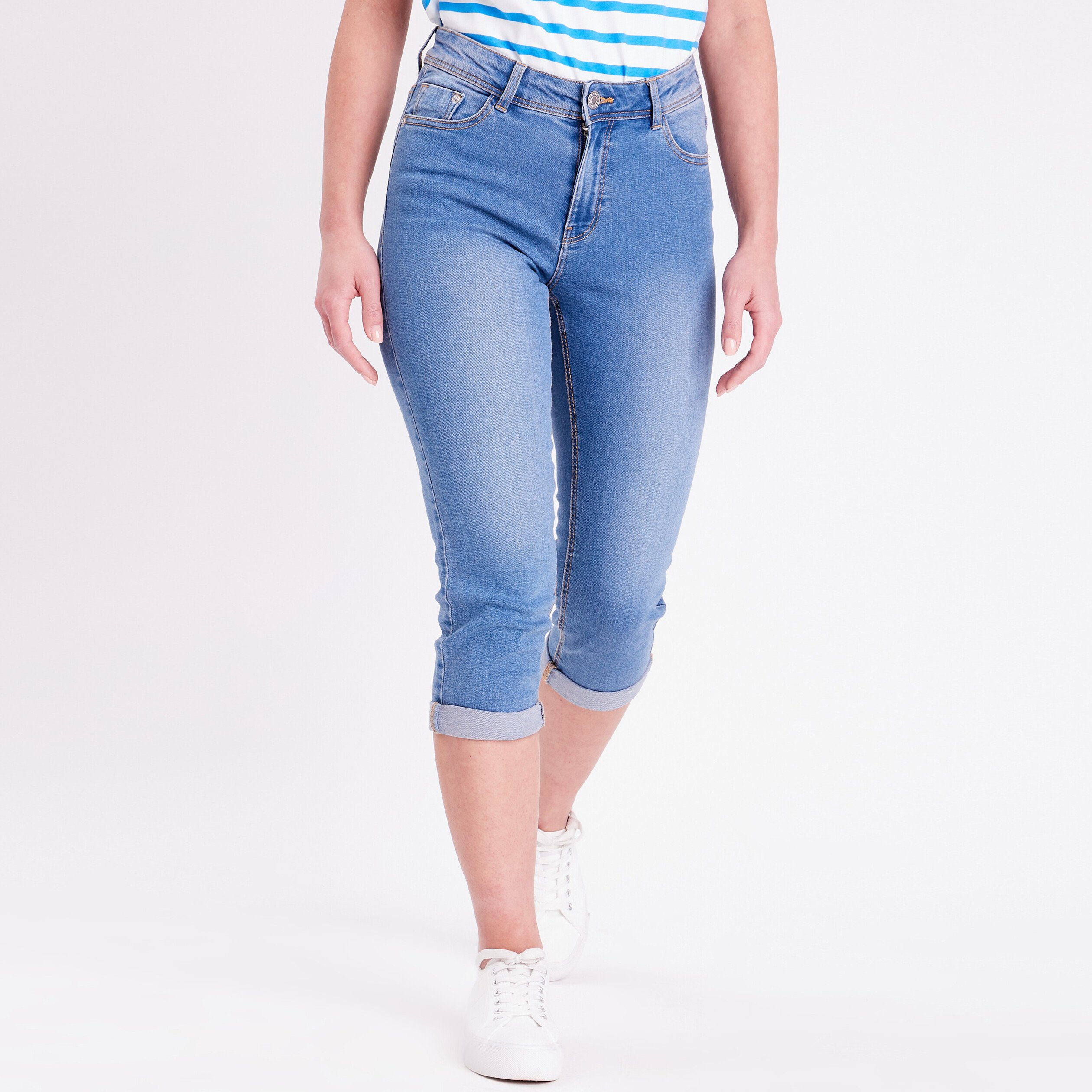 Pantacourt jeans femme sales