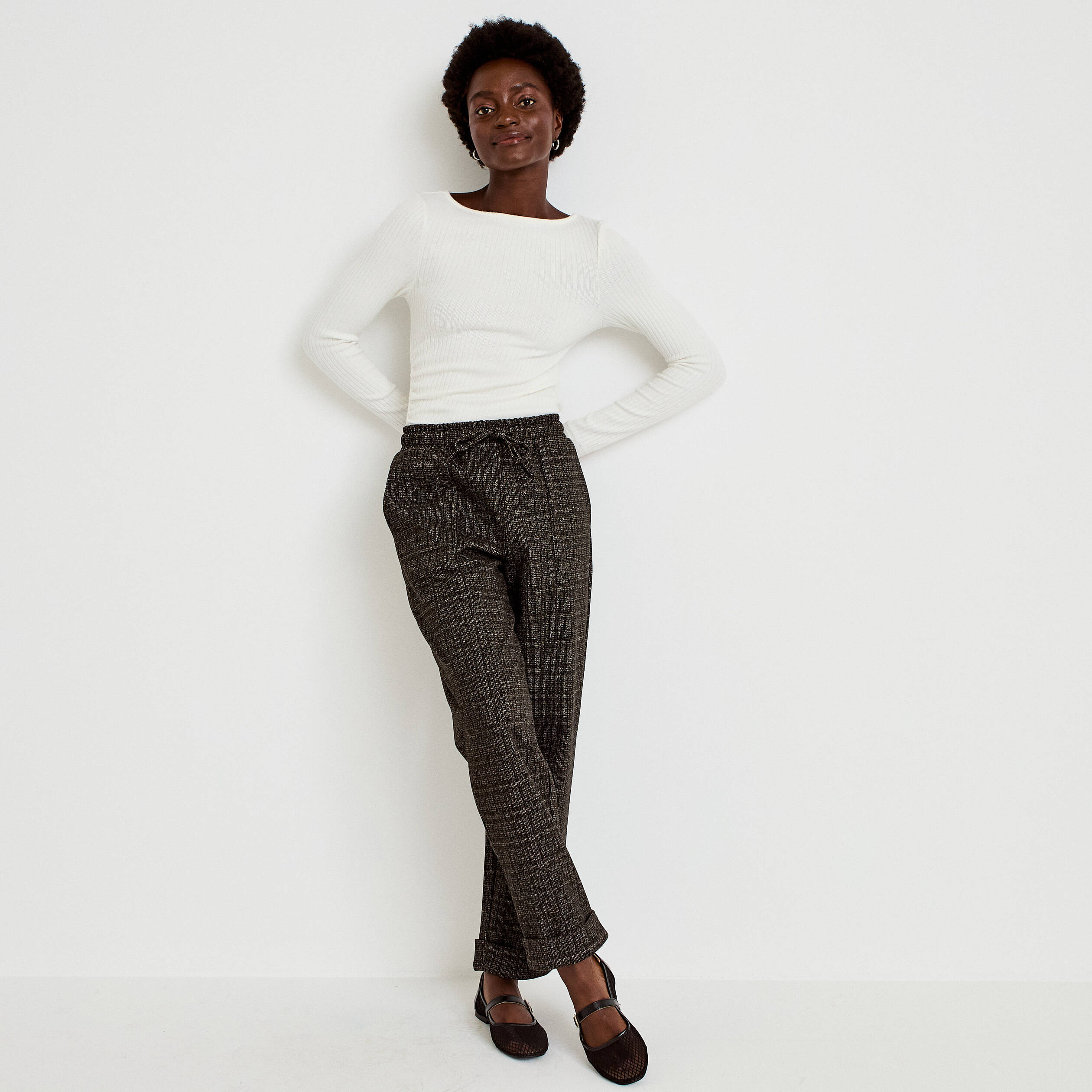 Pantalon jegging taille standard noir femme