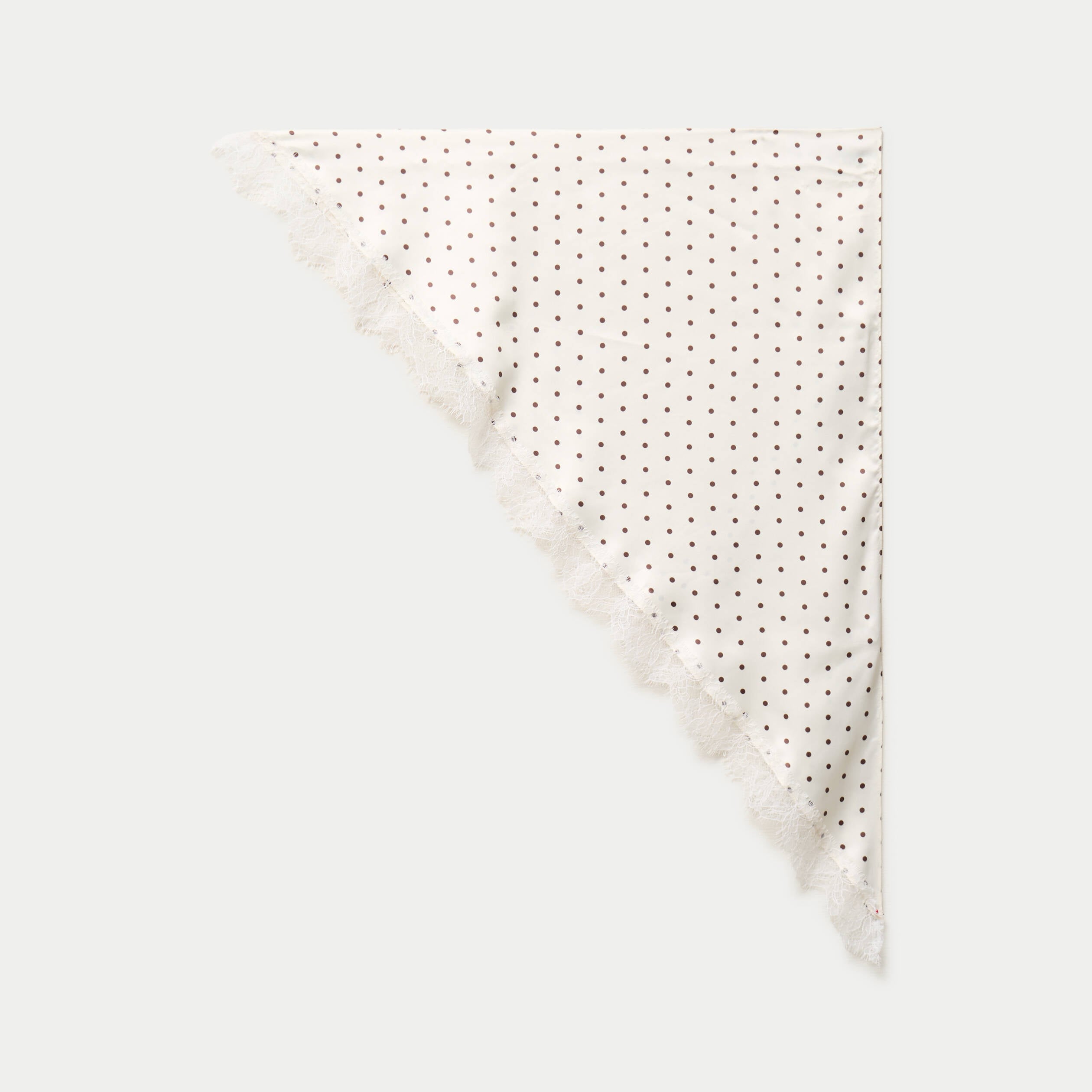 Foulard satin&eacute; avec dentelle ecru femme